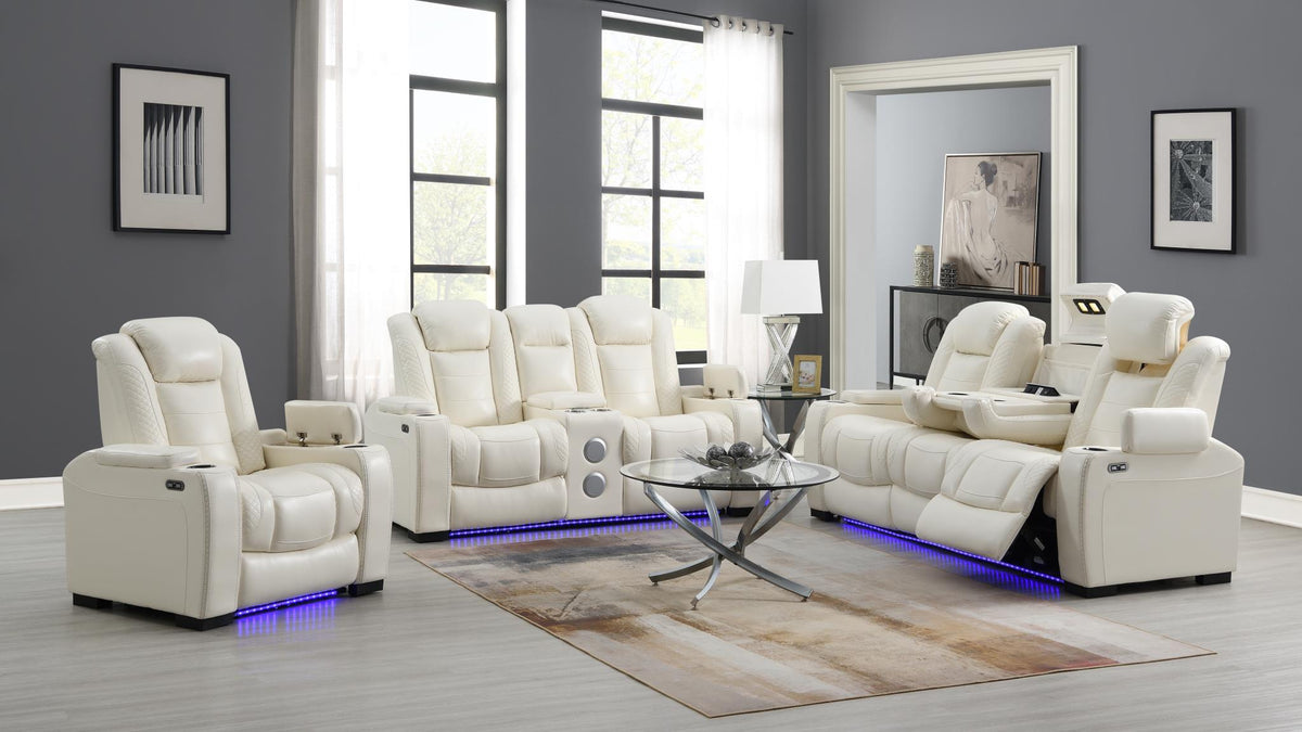 White LED Power Reclining Sofa Collection