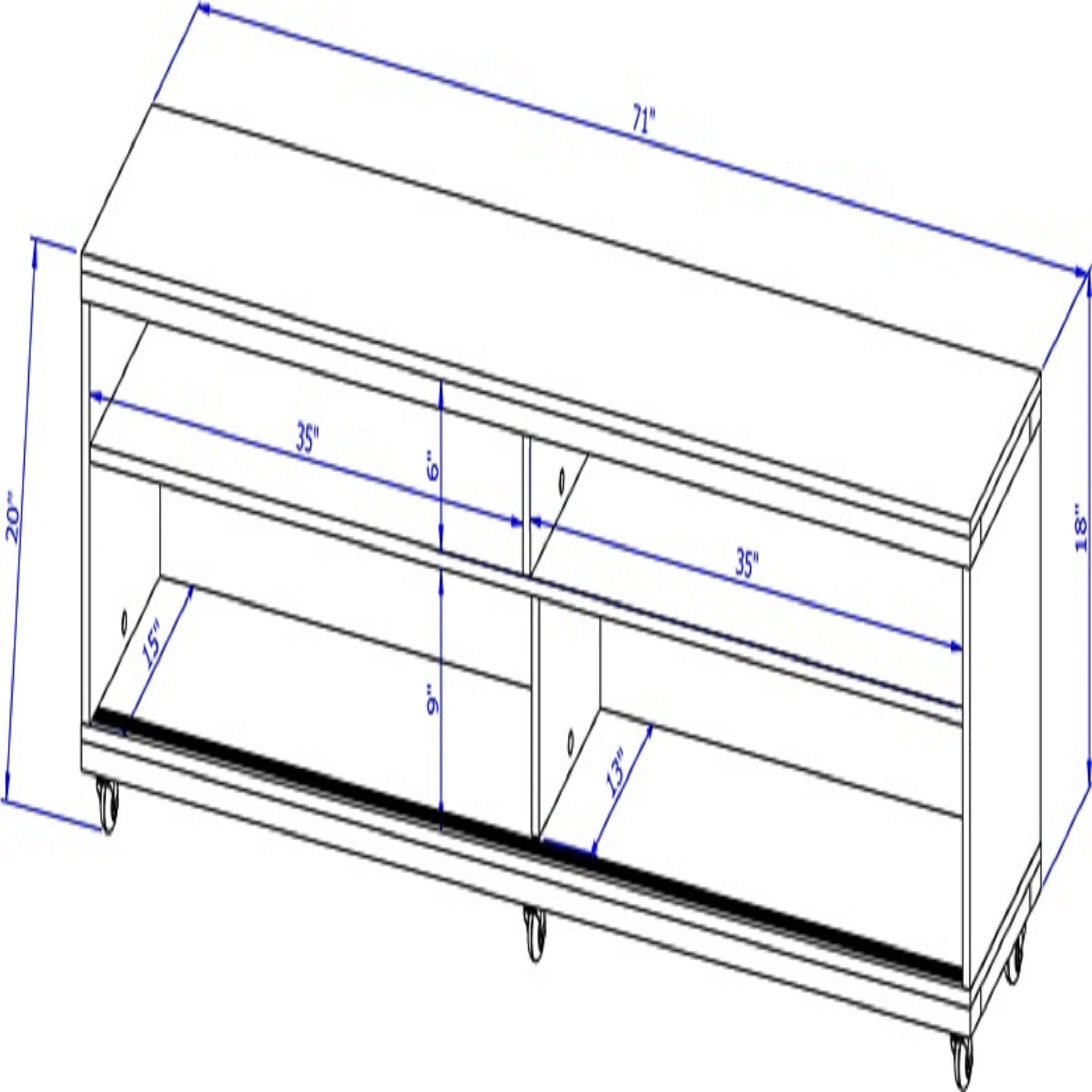 Utopia Free-Standing Maple Cream 71" TV Stand