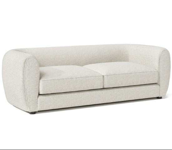 Verdal Contemporary Off-White Boucle Tuxedo Sofa with Kiln-Dried Hardwood Frame