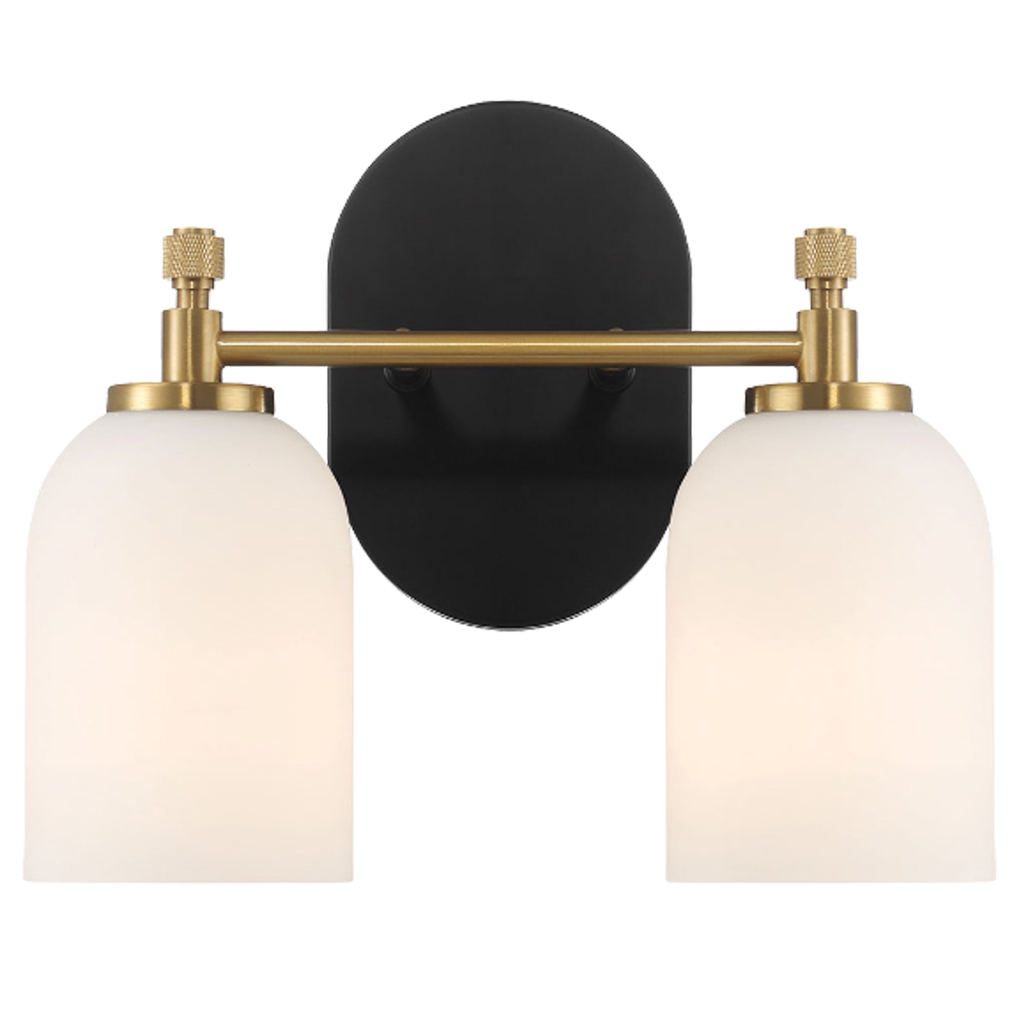 Dublin Two Lights Vanity in Traditional Style for Over Bathroom Mirror Wall Sconce 12.25"W × 10.125"H × 5.5"E With White Frosted Glass