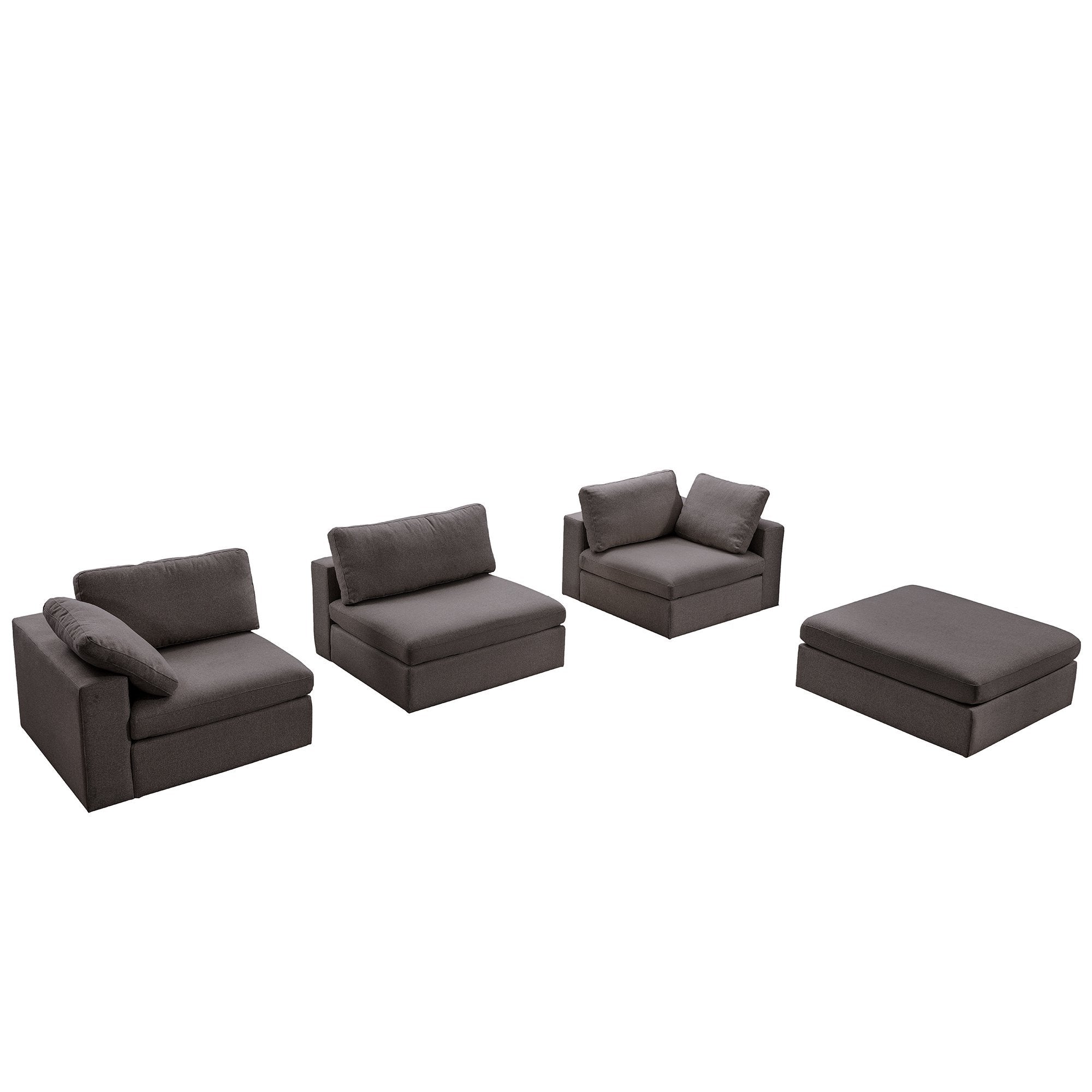 Texas Modern 4-Piece Modular Sofa - Dark Gray