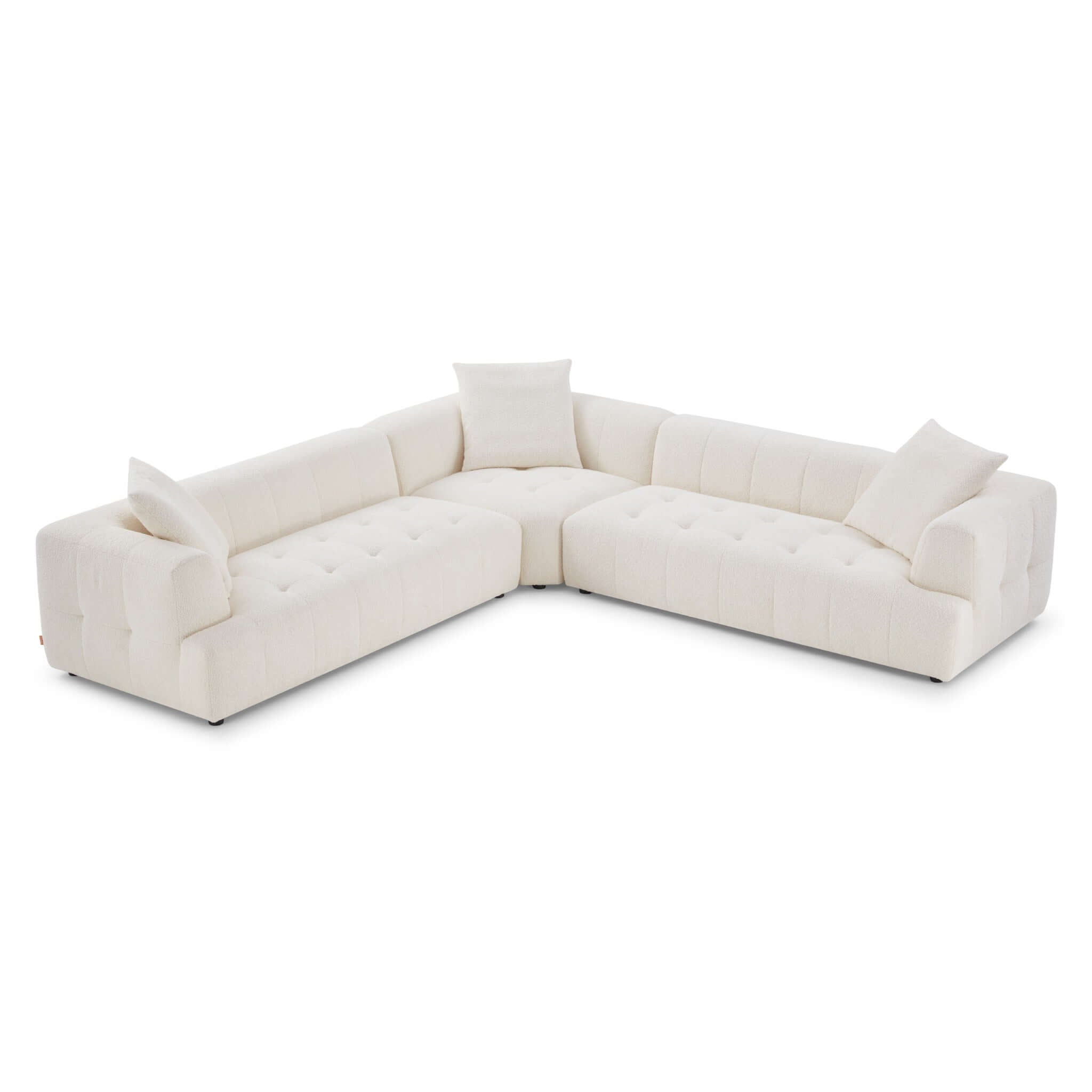 Warner Corner Ivory Boucle Sofa