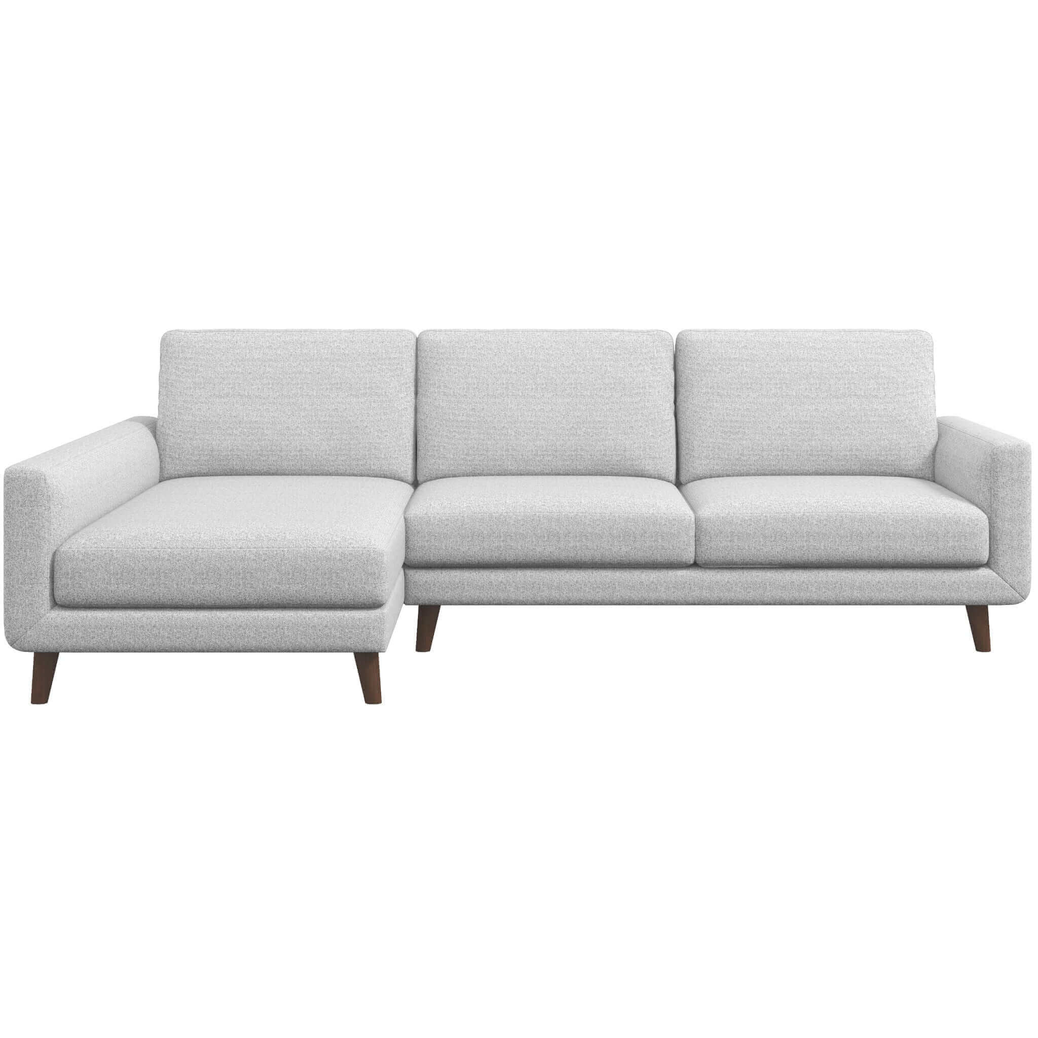 Walker Sectional Light Grey Fabric Sofa