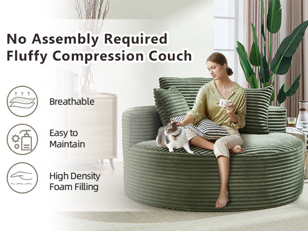 Walkers Round Velvet Sofa Bed with Memory Foam