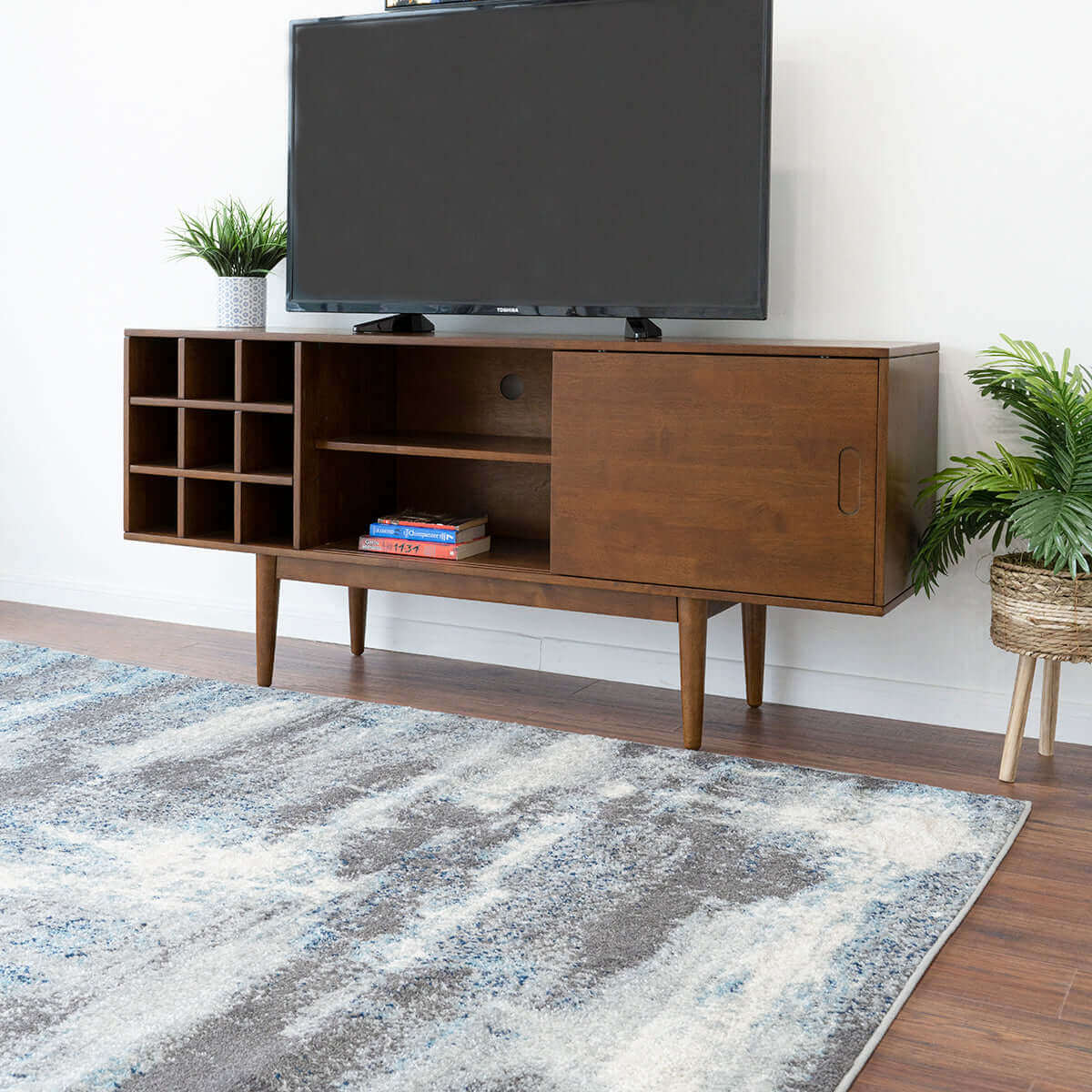Vira Walnut Media Console TV Stand