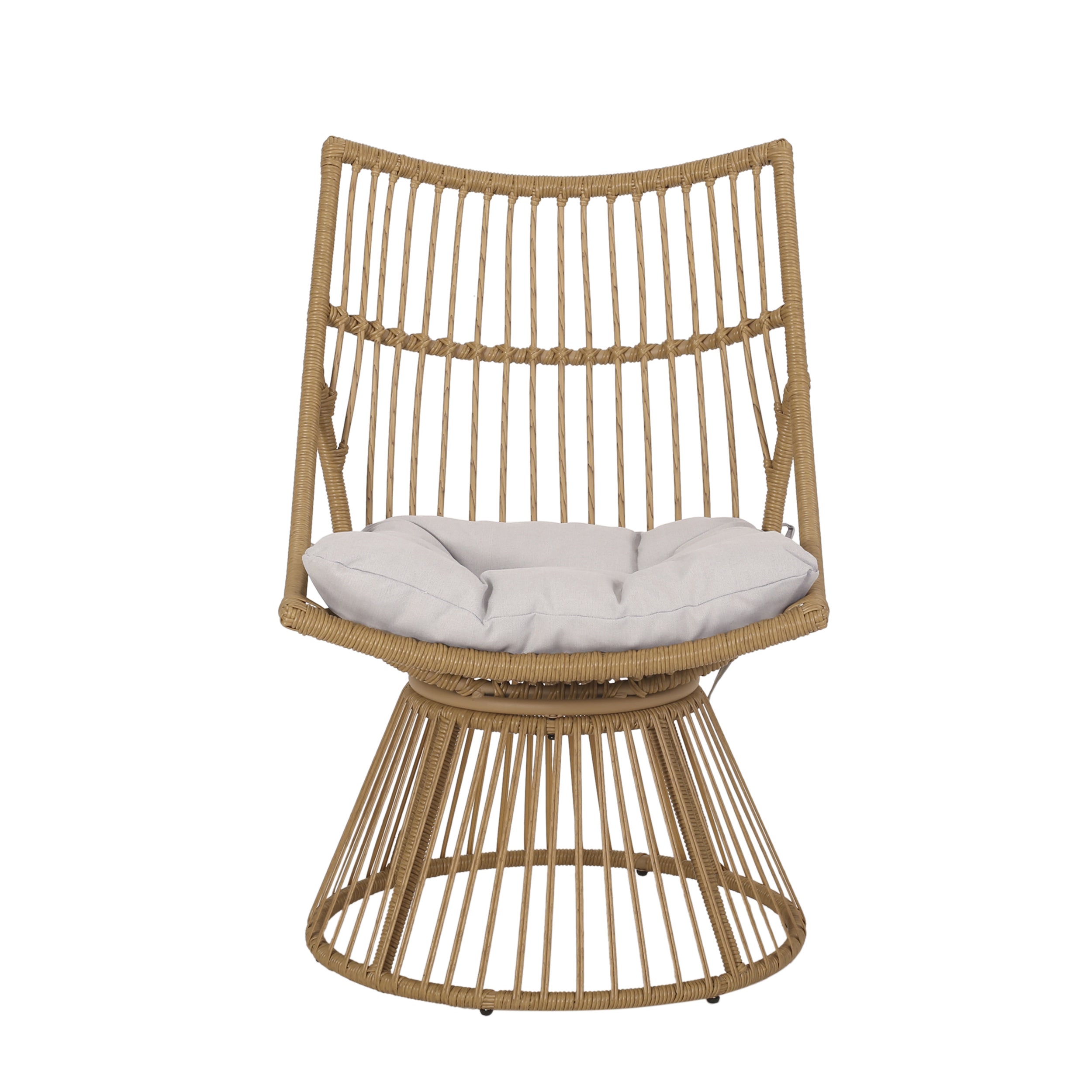 Outdoor Club Chair Rattan Frame - Light Brown