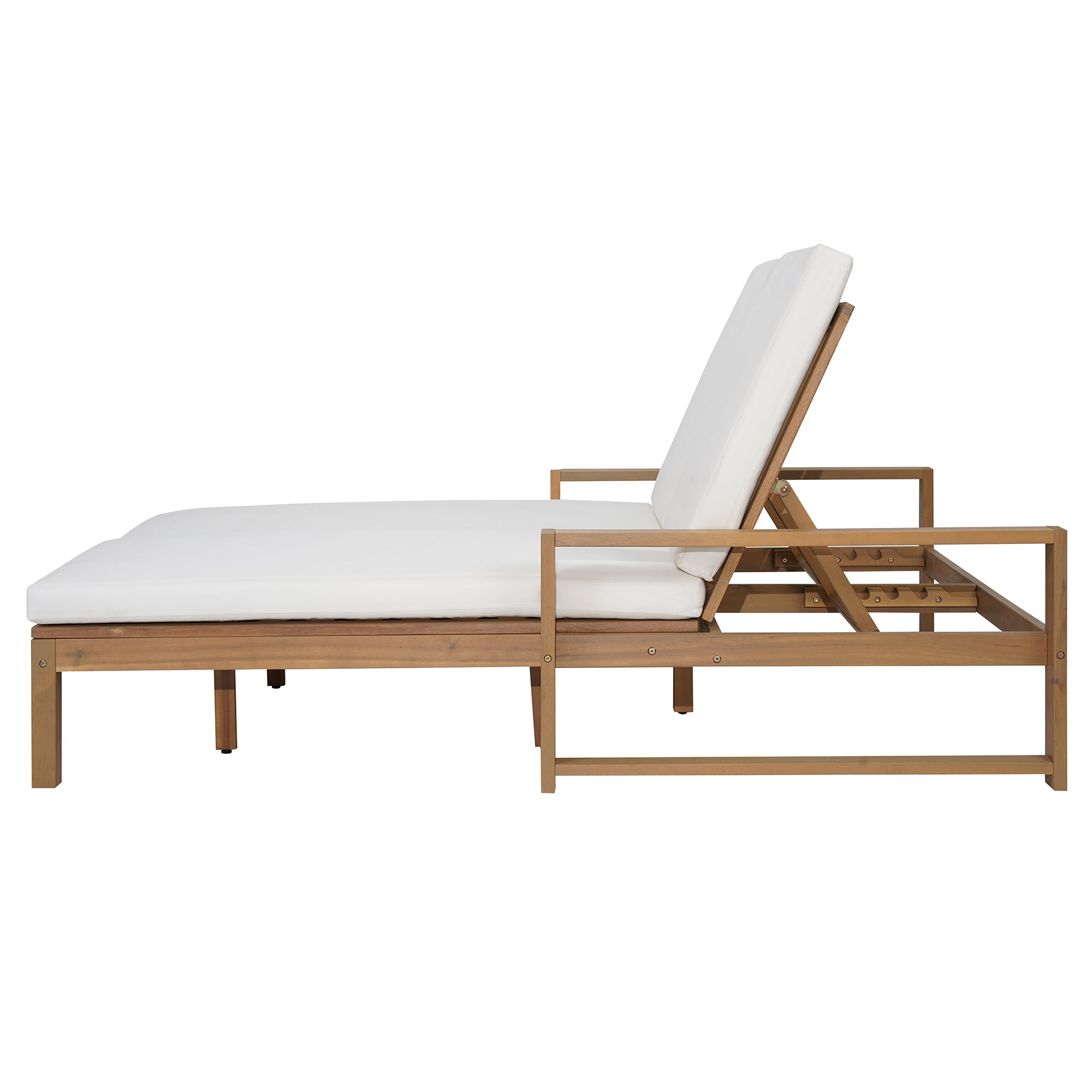 Trexm Outdoor Chaise Lounge Adjustable Back Backrest