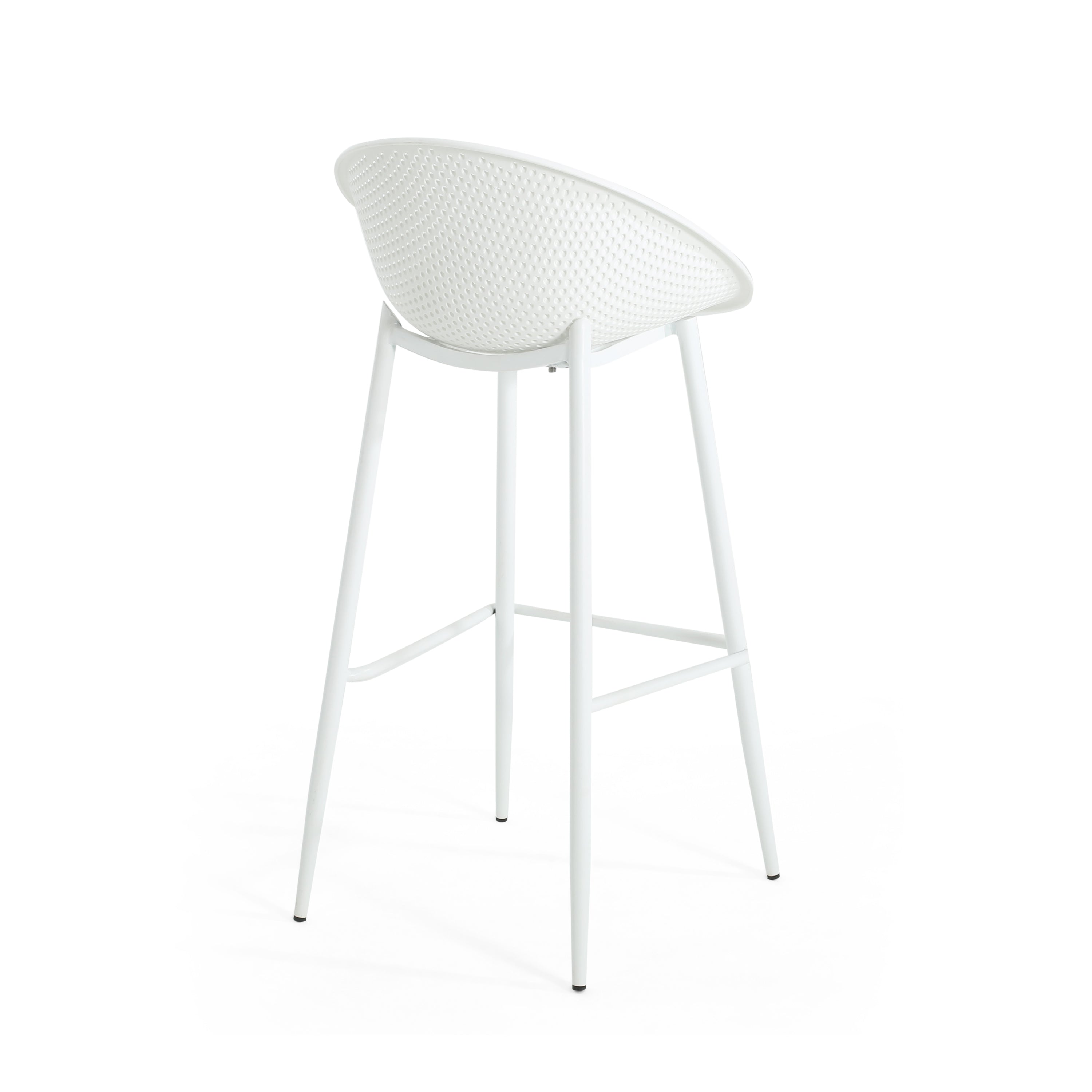 Gable Outdoor Bar Stool Set Outdoor Seating - White
