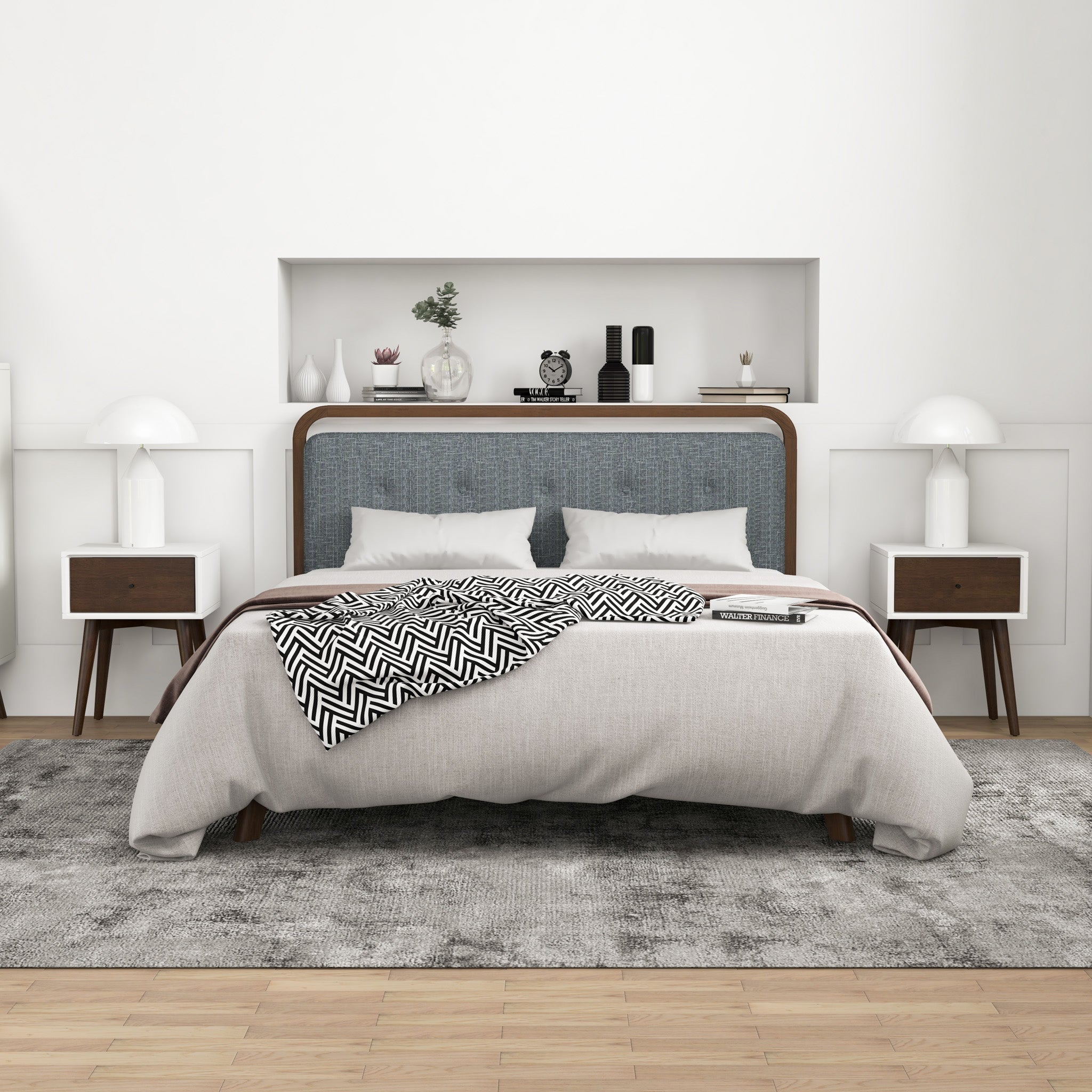 Hayes White Solid Wood Base Nightstand