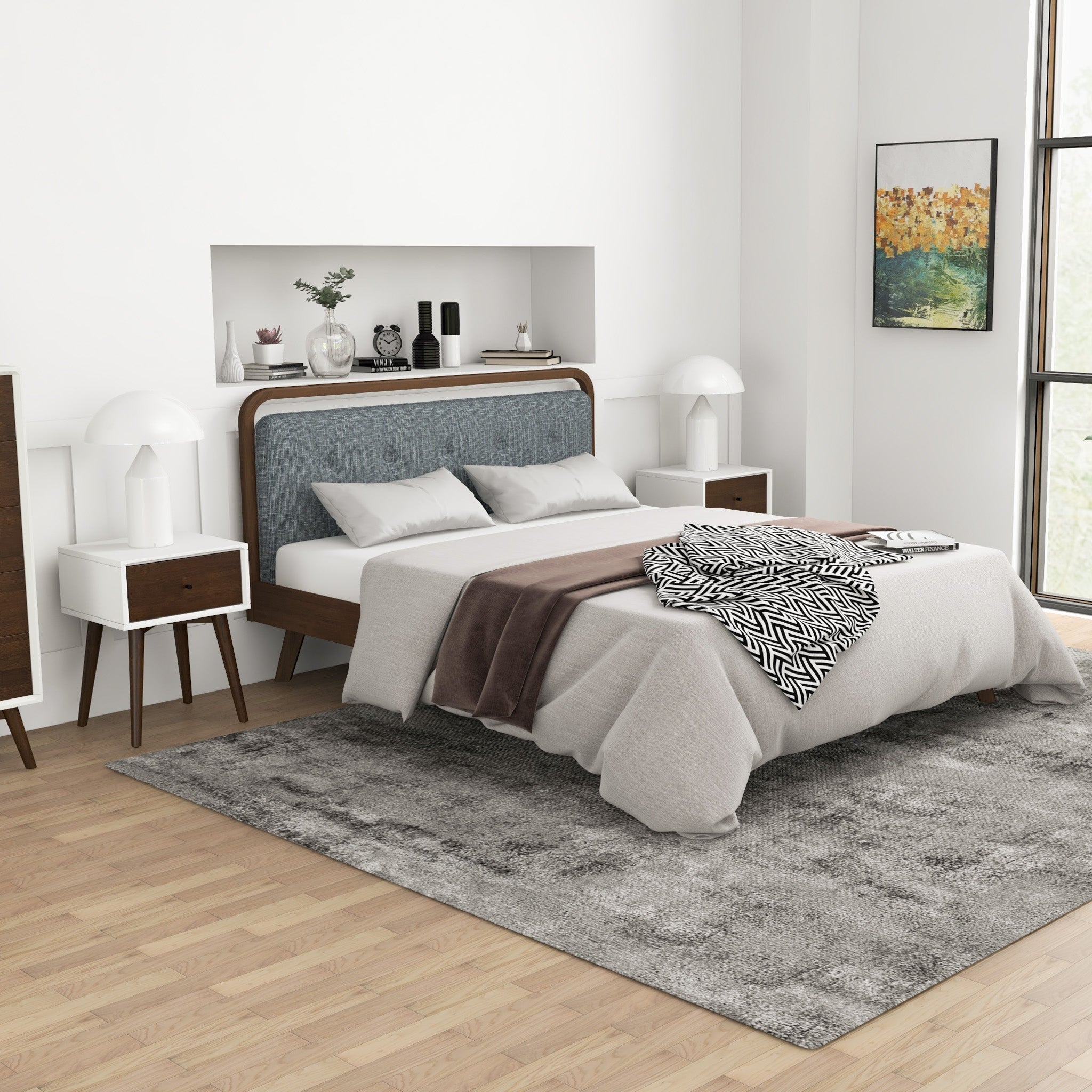 Hayes White Solid Wood Base Nightstand
