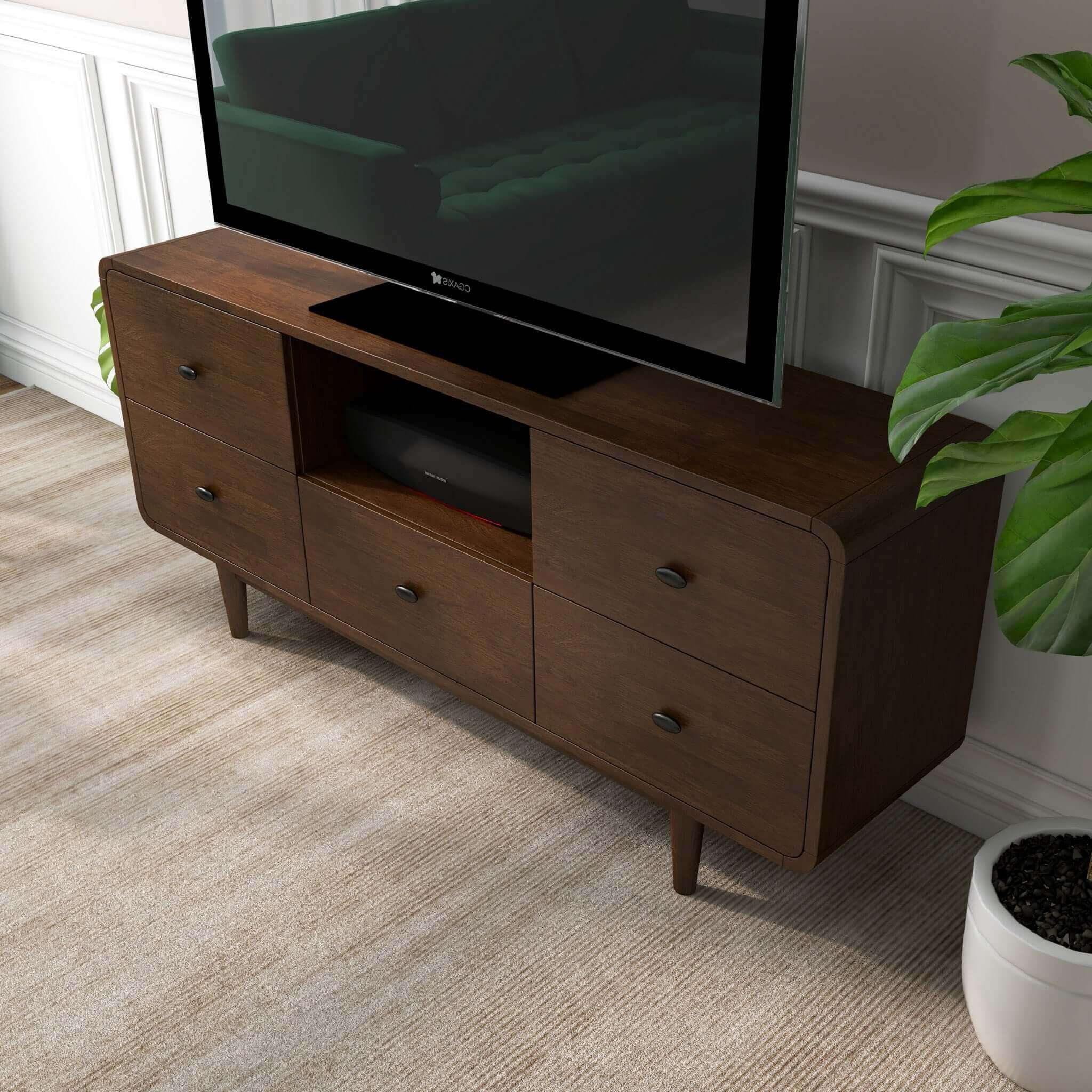 Owen High TV Stand 5 Drawers