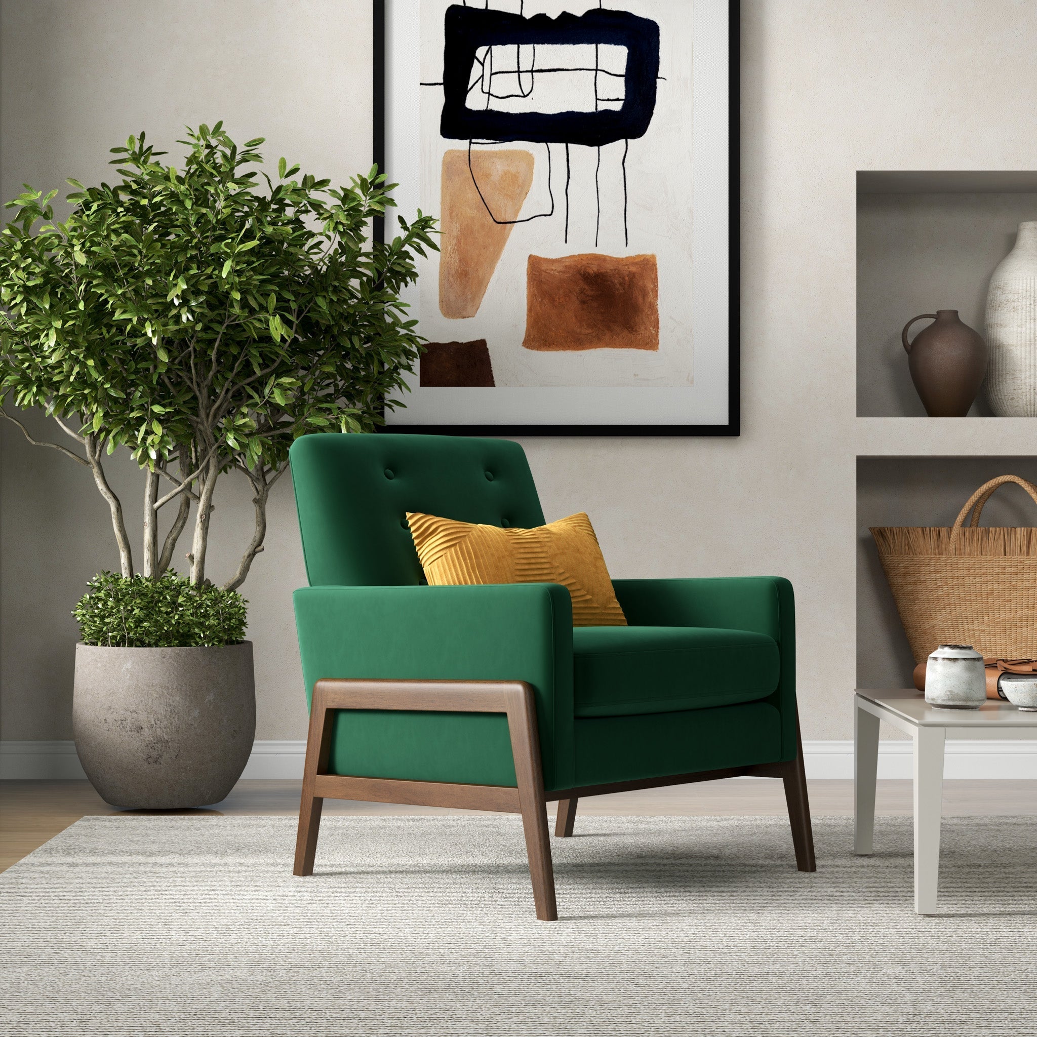 Stella Emerald Green Velvet Lounge Chair