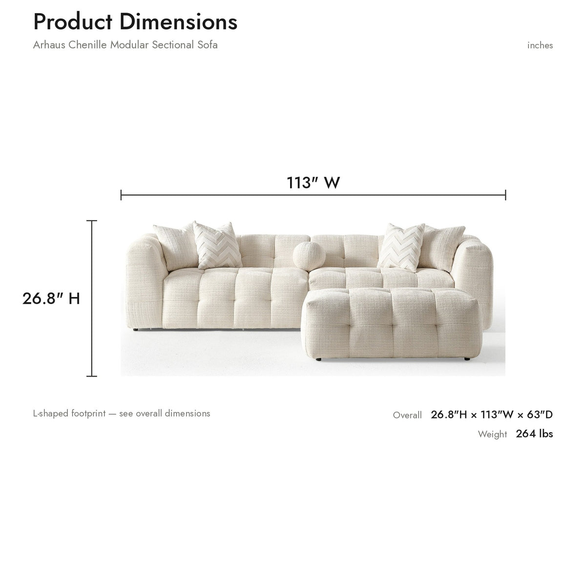 Product dimensions diagram
