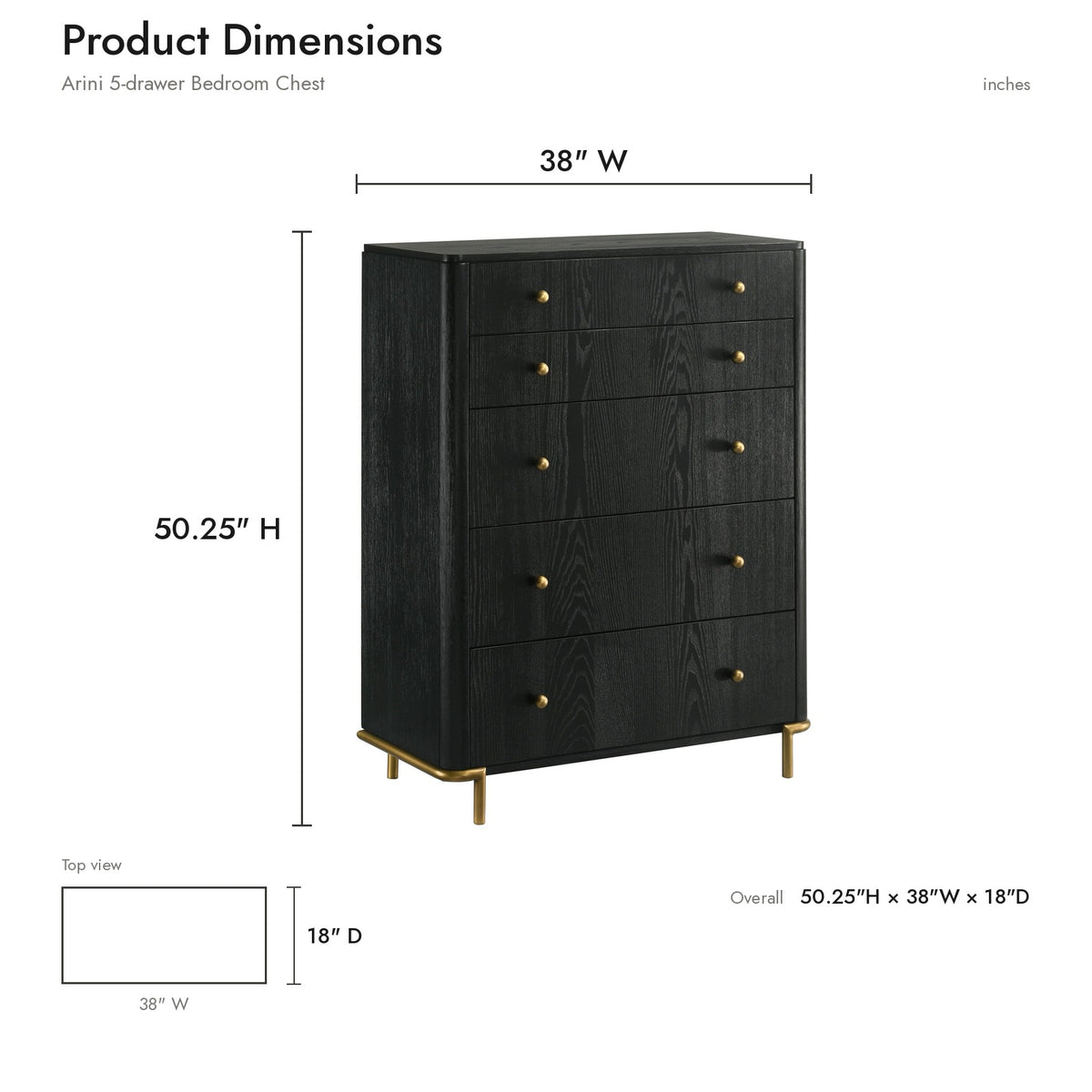 Product dimensions diagram