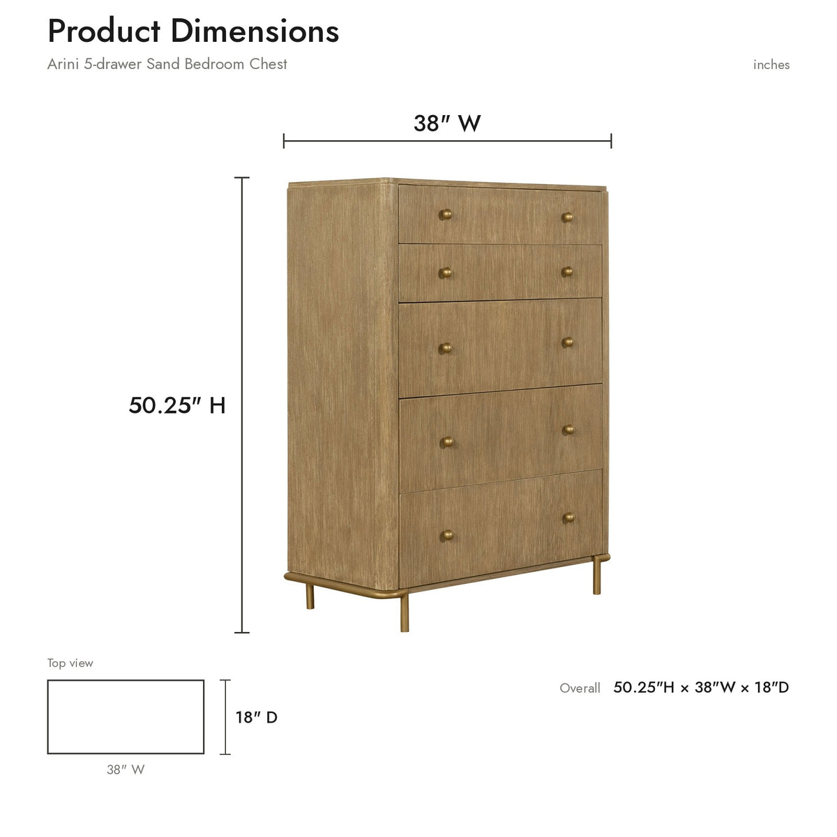 Product dimensions diagram