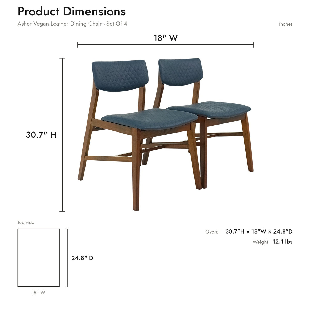 Product dimensions diagram
