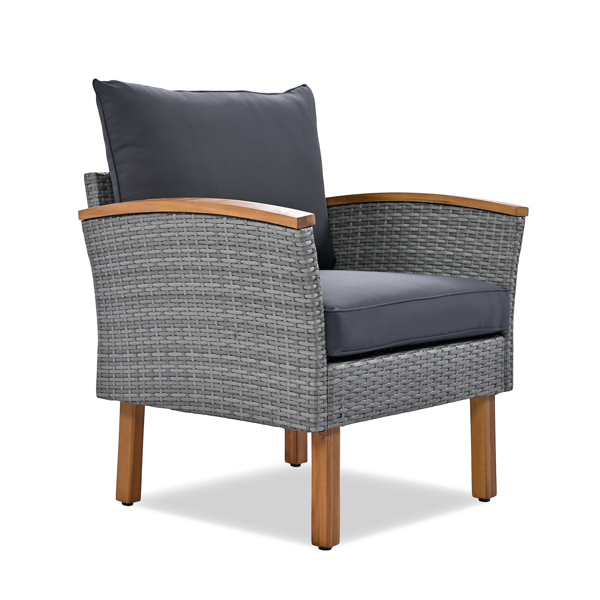 Outdoor Sectional Set Cushioned Seating - Gray
