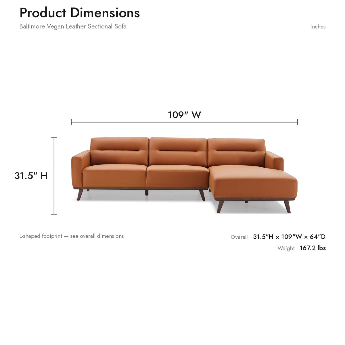 Product dimensions diagram