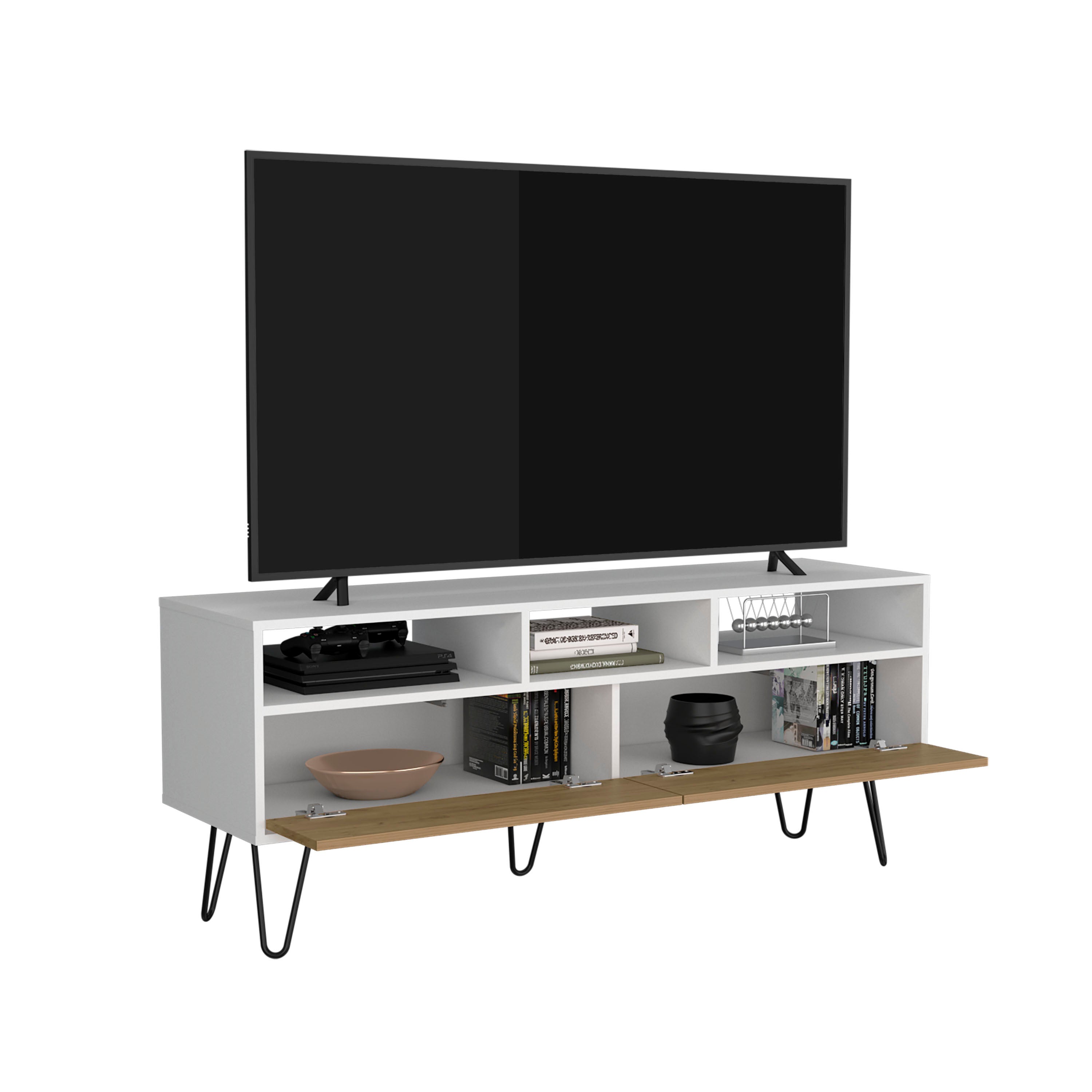 Derby Tv Stand with Pull Down Doors and Three Shelves