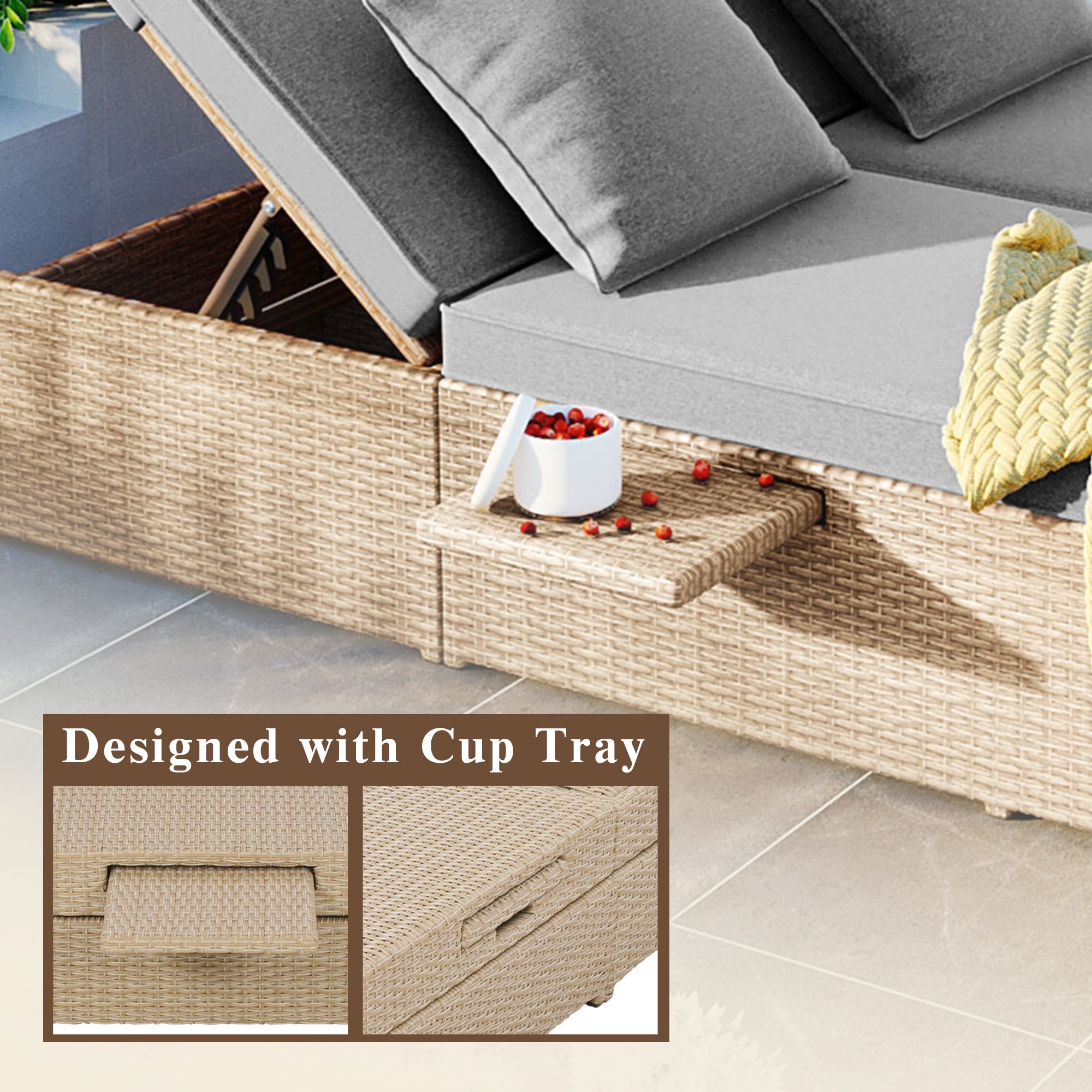 Topmax Outdoor Furniture Adjustable Back - Brown