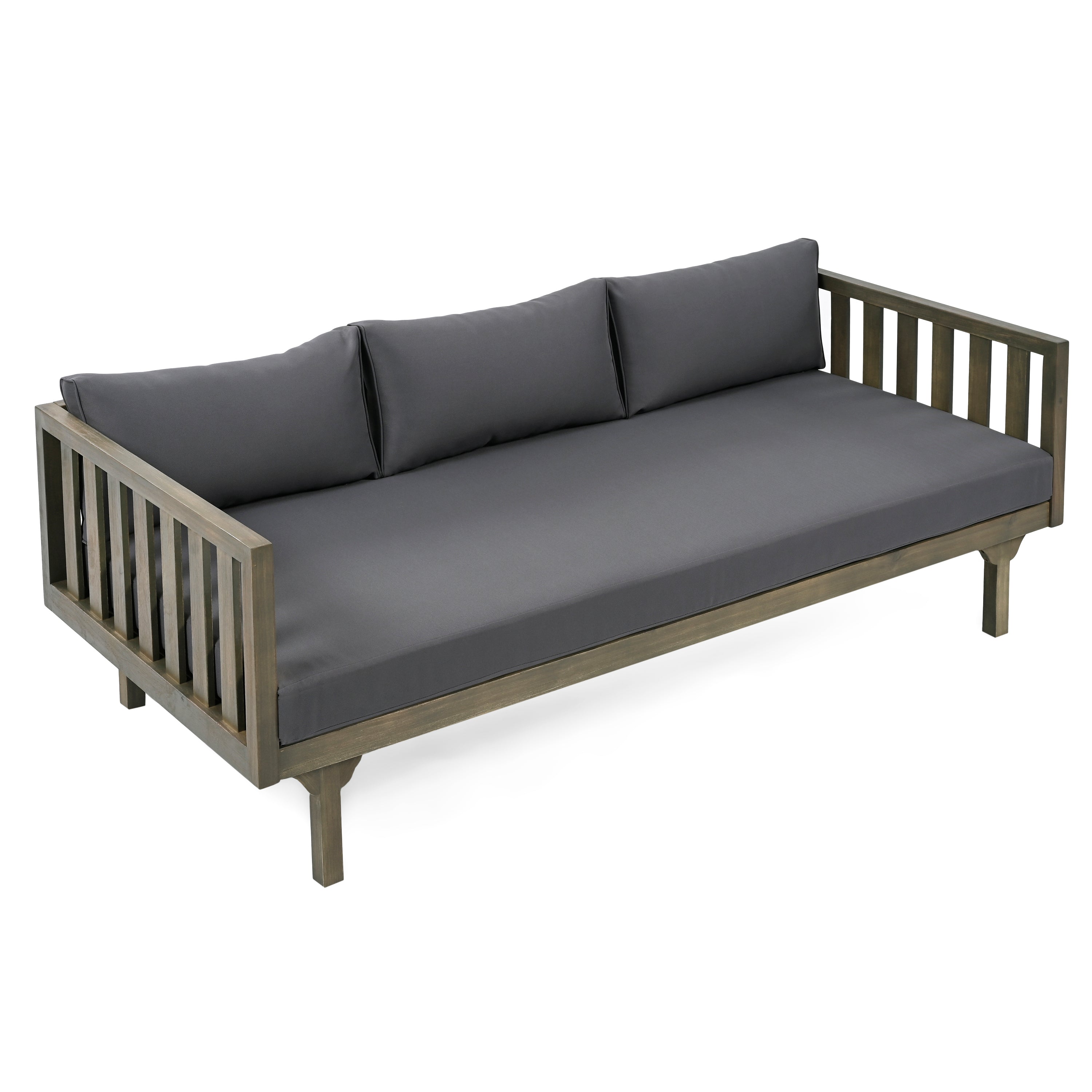 Outdoor Coffee Table Cushioned Seating - Dark Gray