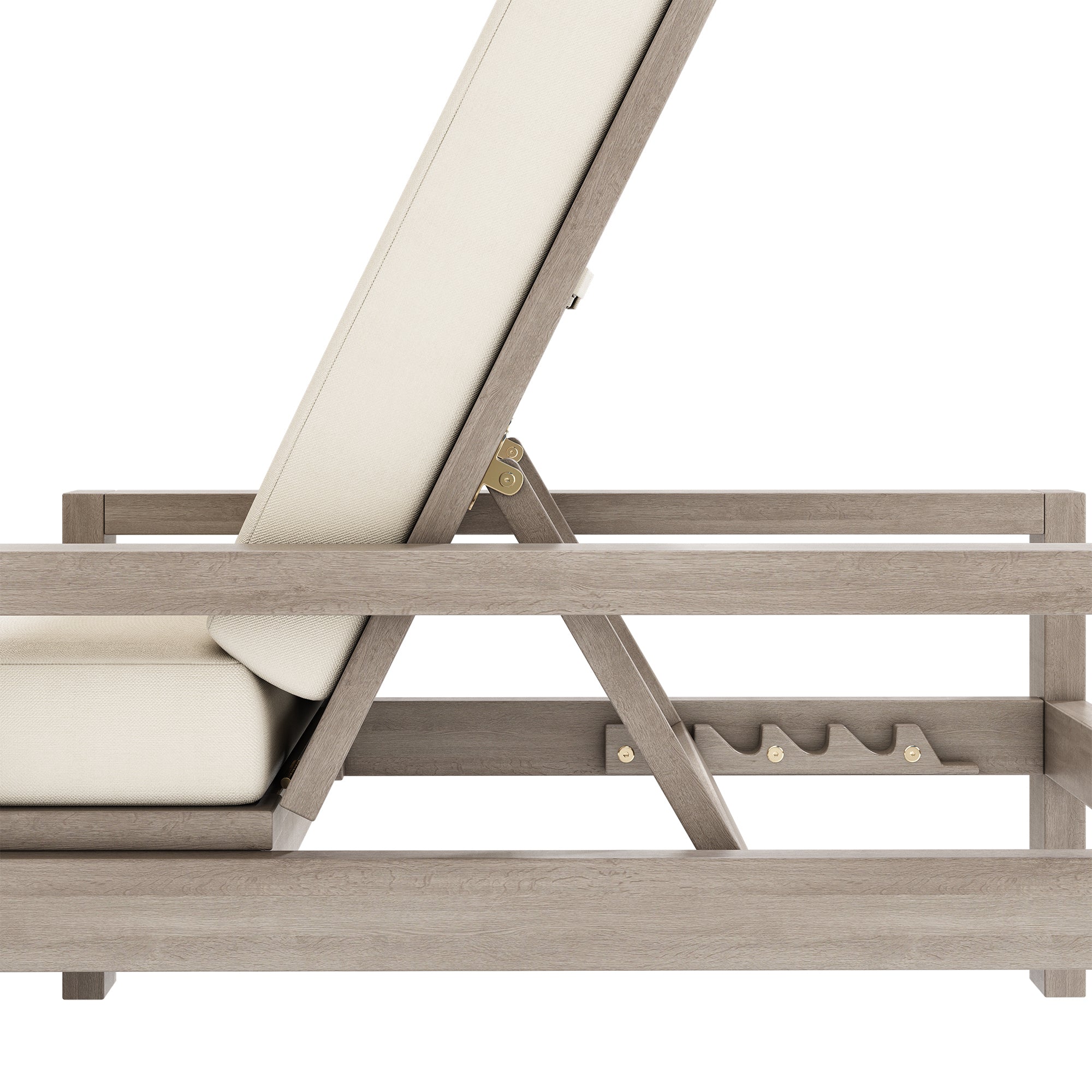 Trexm Outdoor Chaise Lounge Set Adjustable Back - Gray