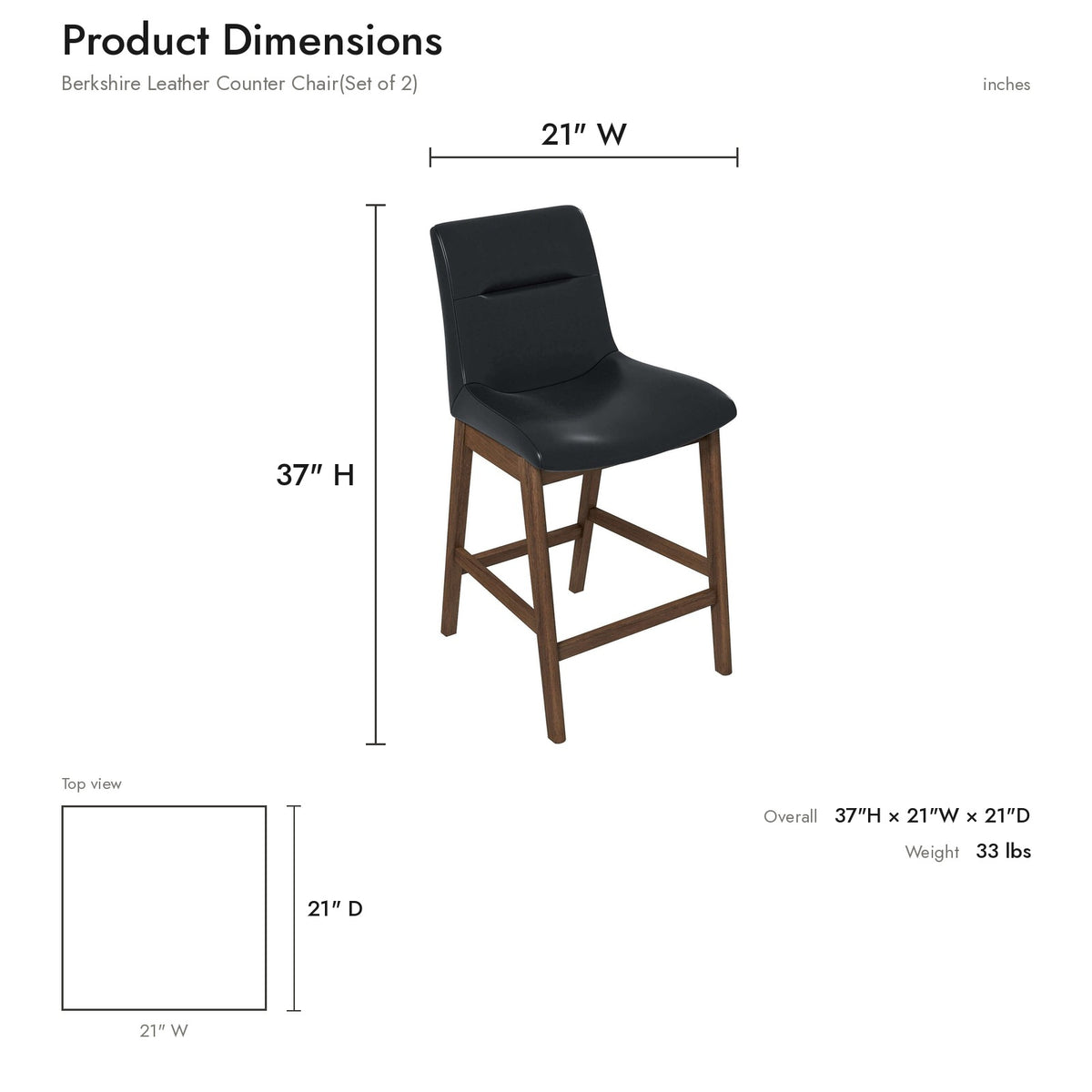 Product dimensions diagram
