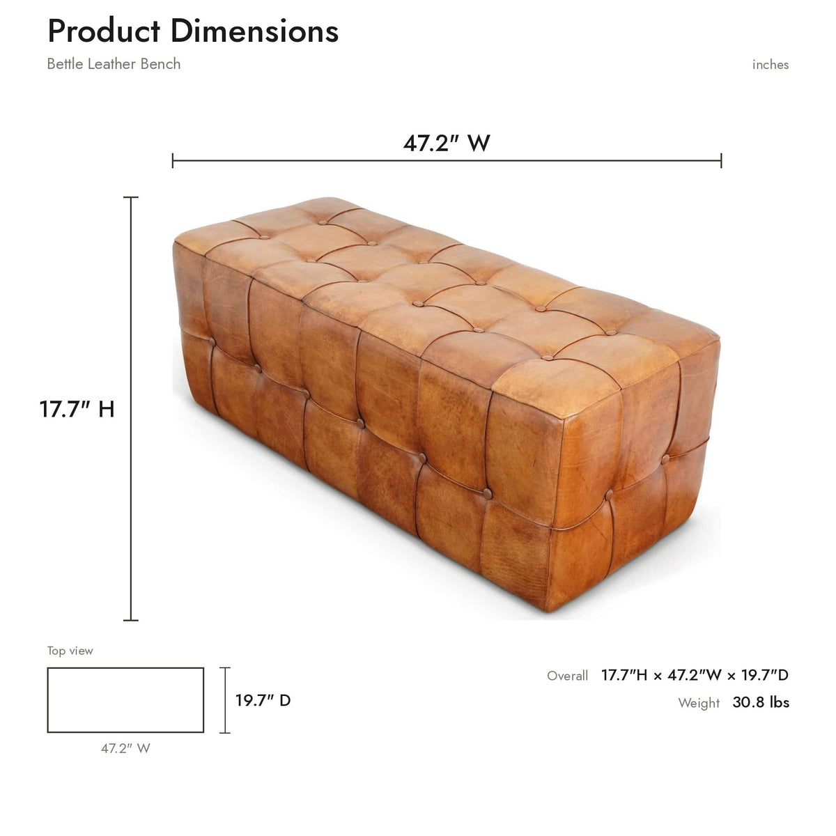 Product dimensions diagram
