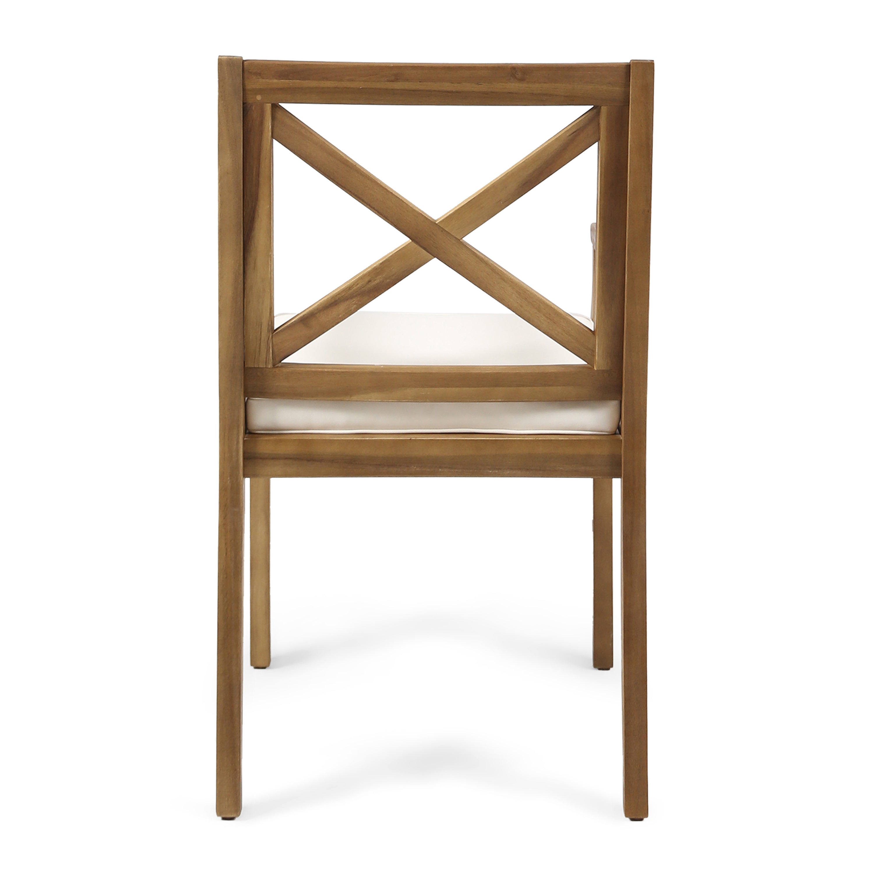 Outdoor Dining Set Cushioned Seating - Cream