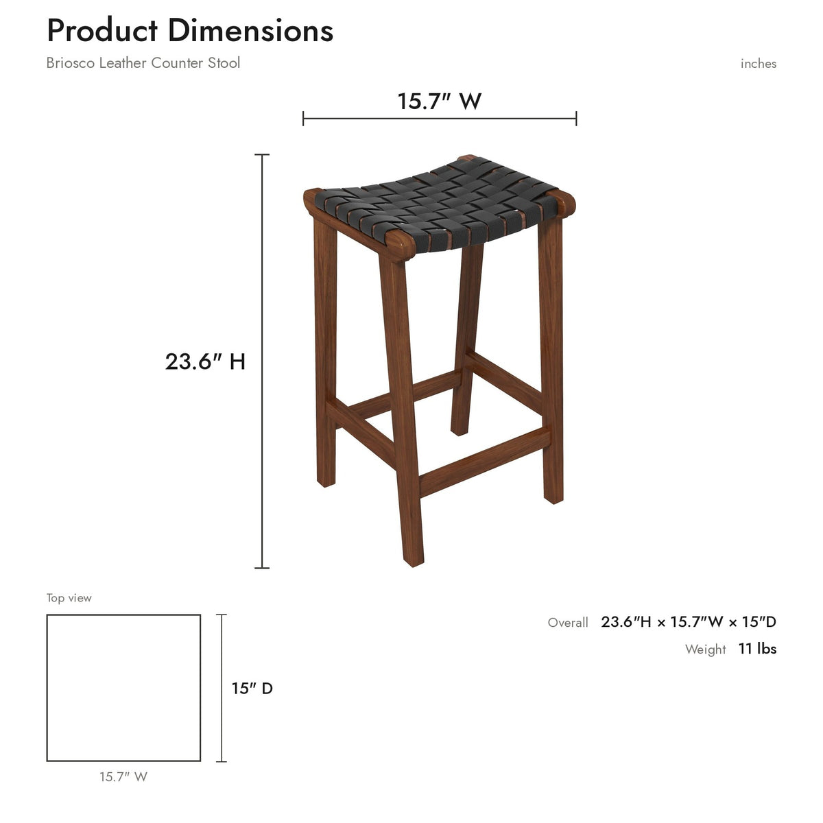 Product dimensions diagram