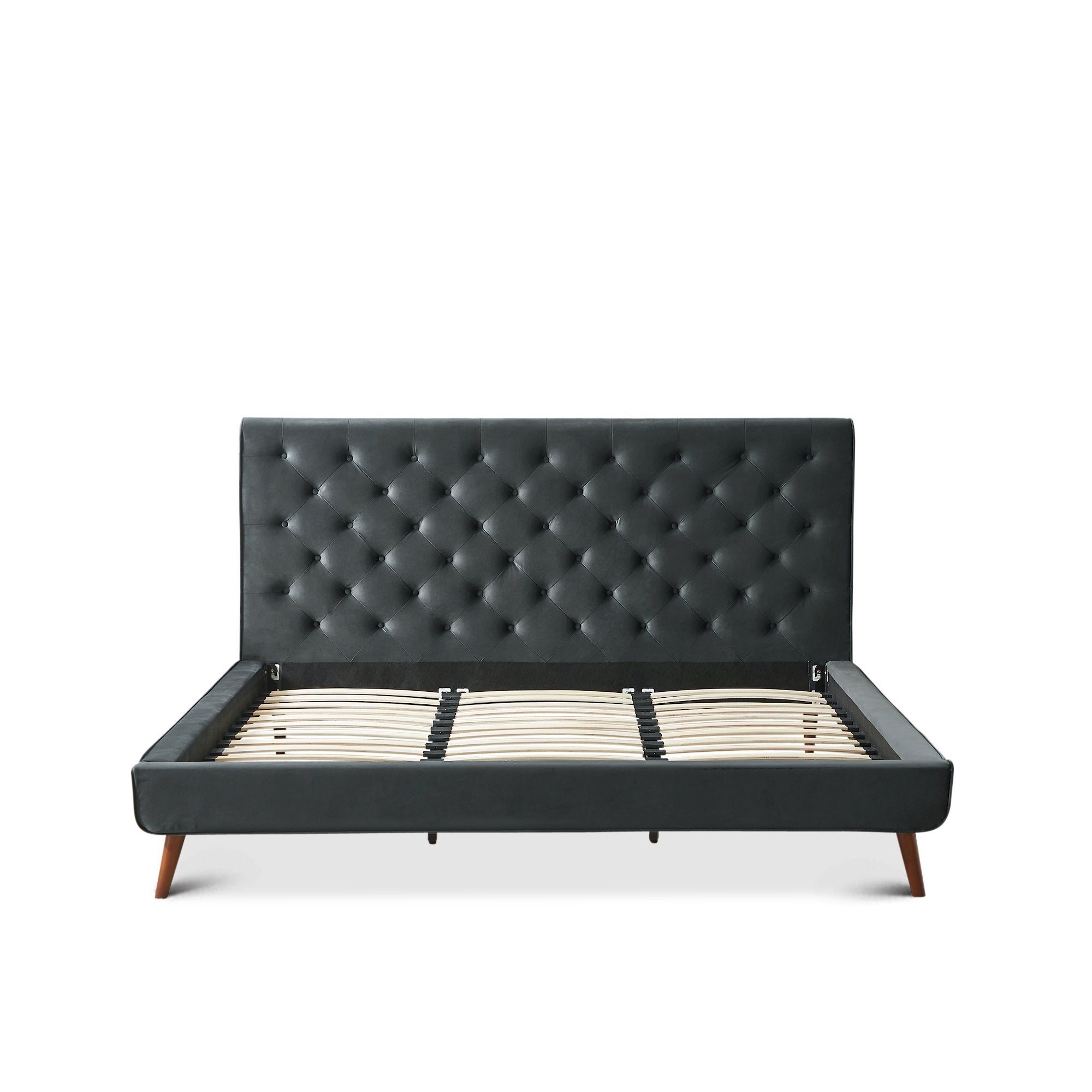 Ashley King Dark Gray Velvet Platform Bed