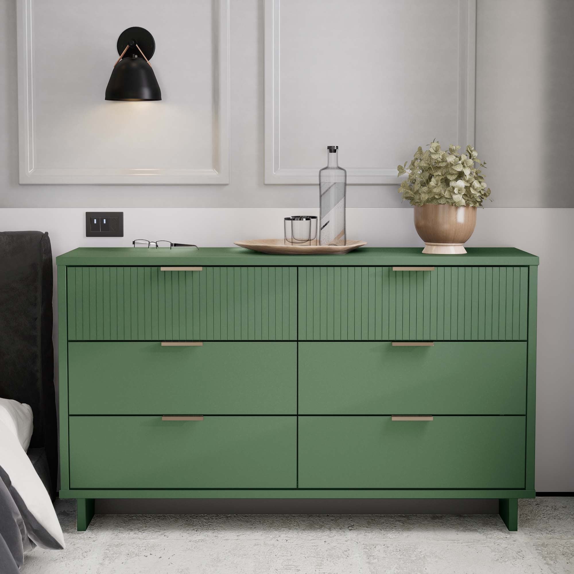 Granville 55.04 Double Wide Dresser in Sage Green