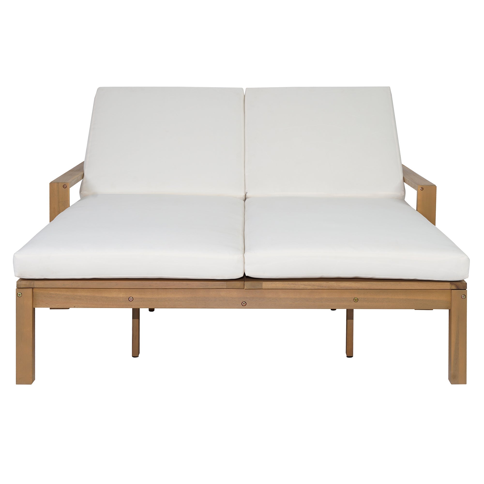Trexm Outdoor Chaise Lounge Adjustable Back Backrest