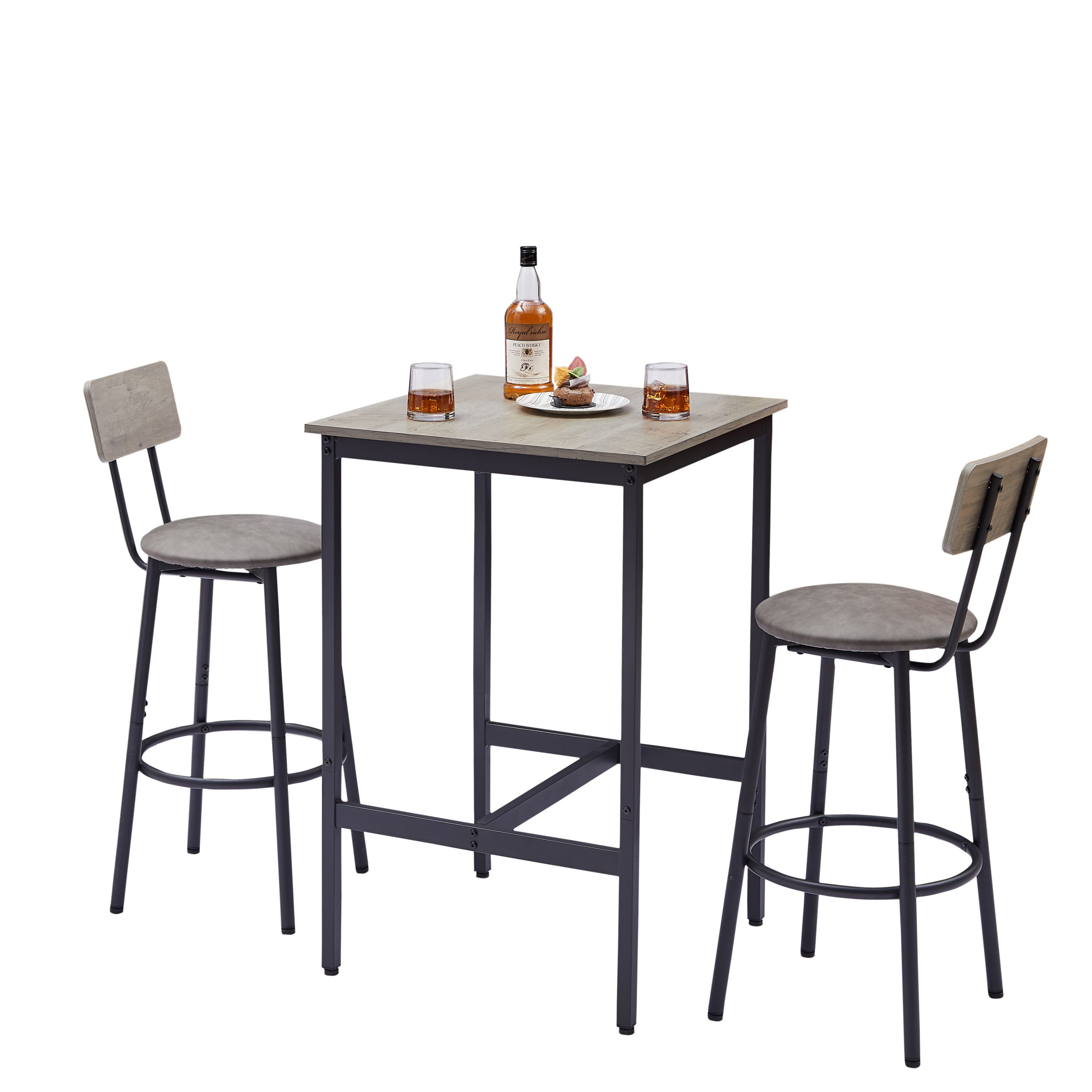 Outdoor Bar Set Modern Design - Gray