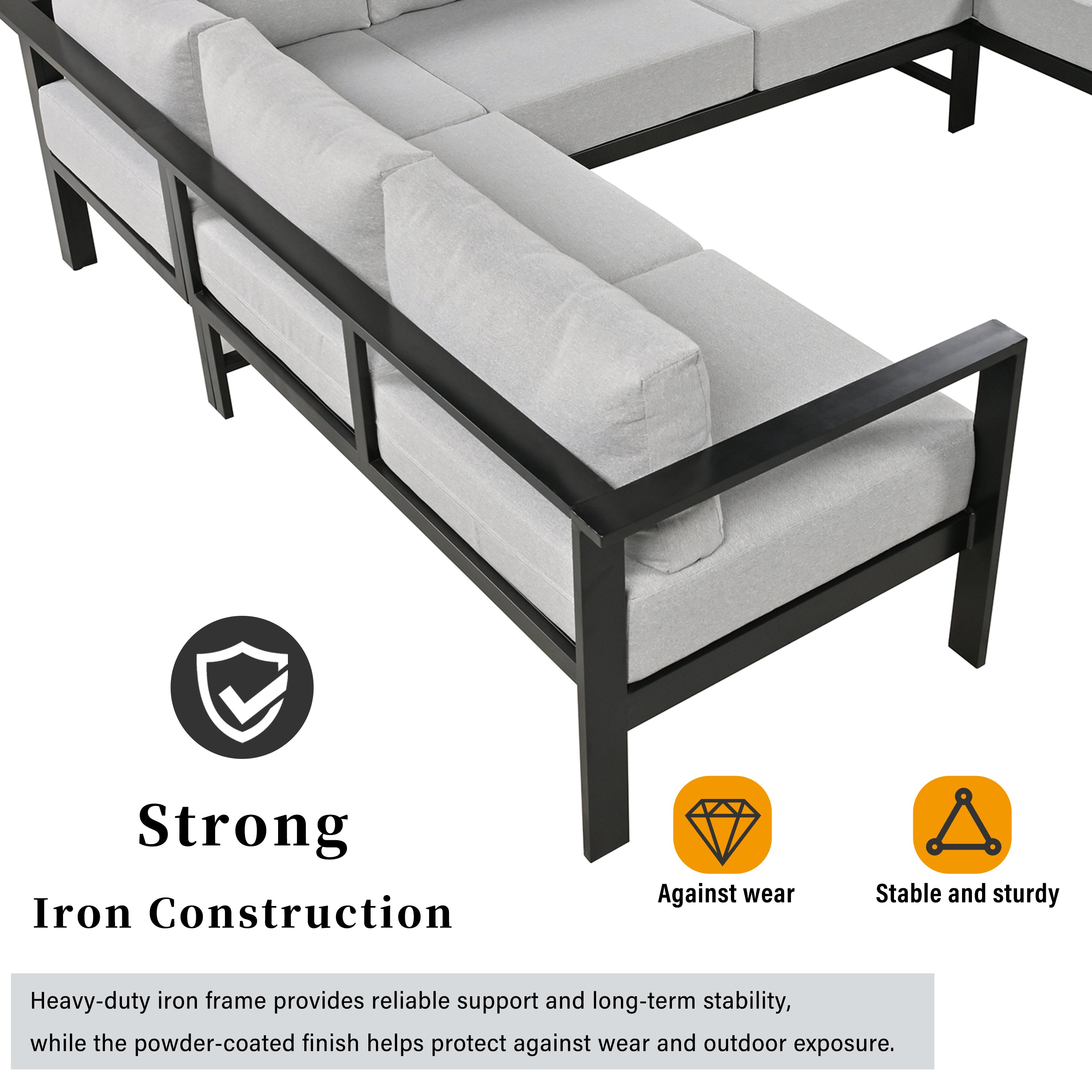 U-Style Outdoor U-Shaped Sectional Cushioned Seating