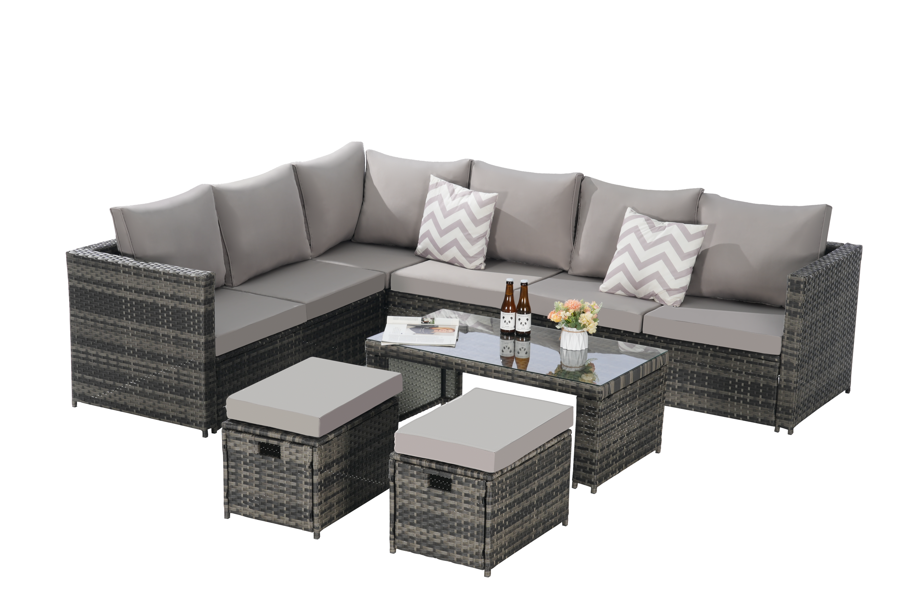 Outdoor Sofa Set Cushioned Seating
