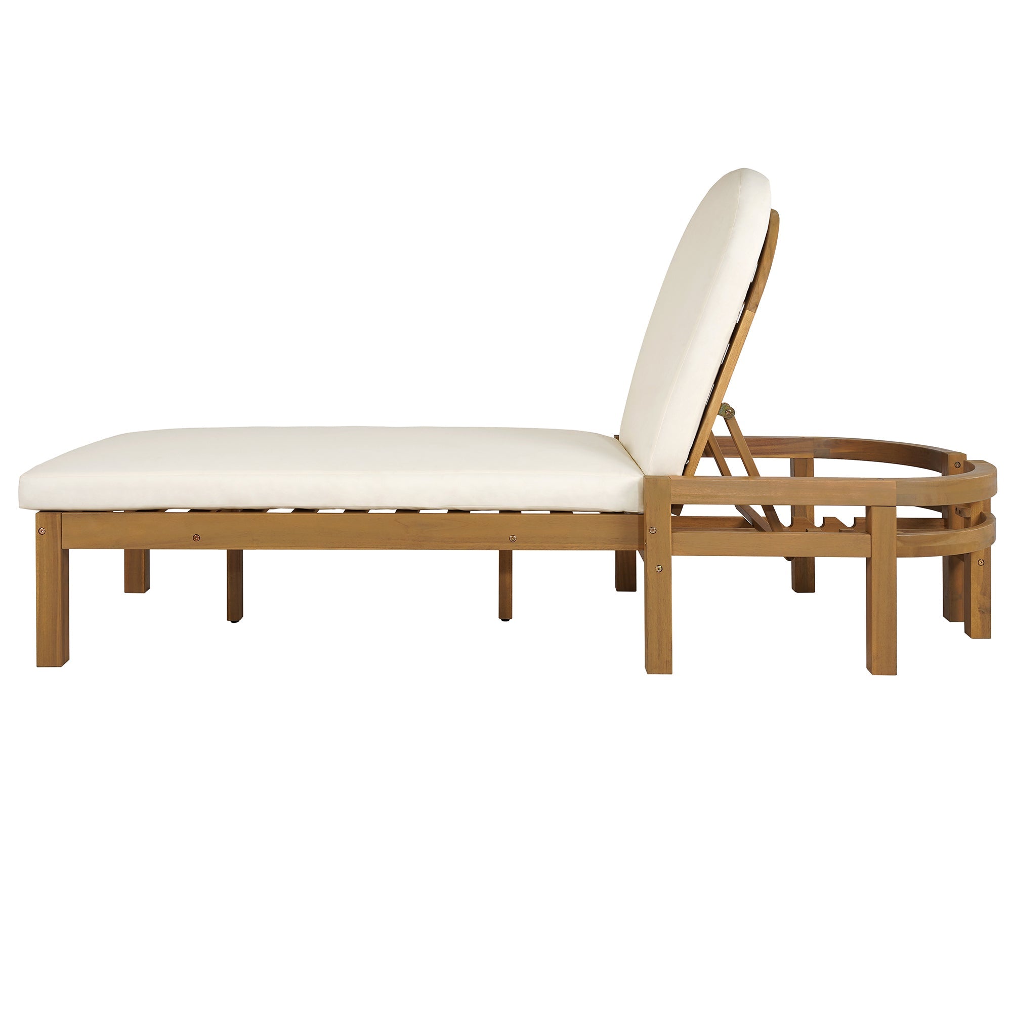 Trexm Outdoor Chaise Lounge Adjustable Back