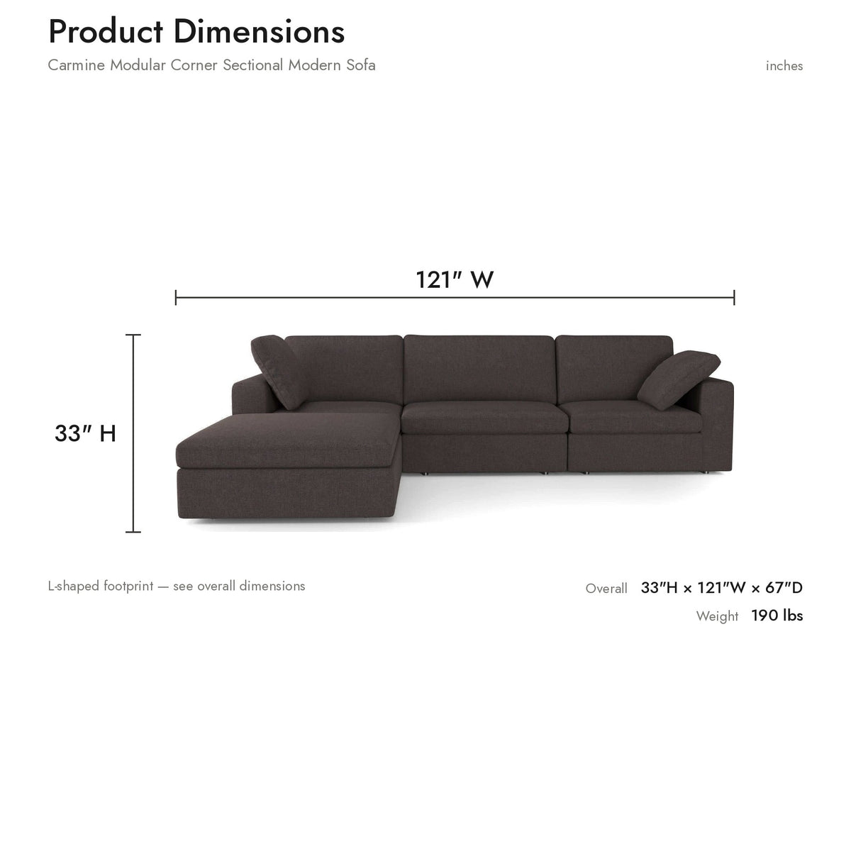 Product dimensions diagram