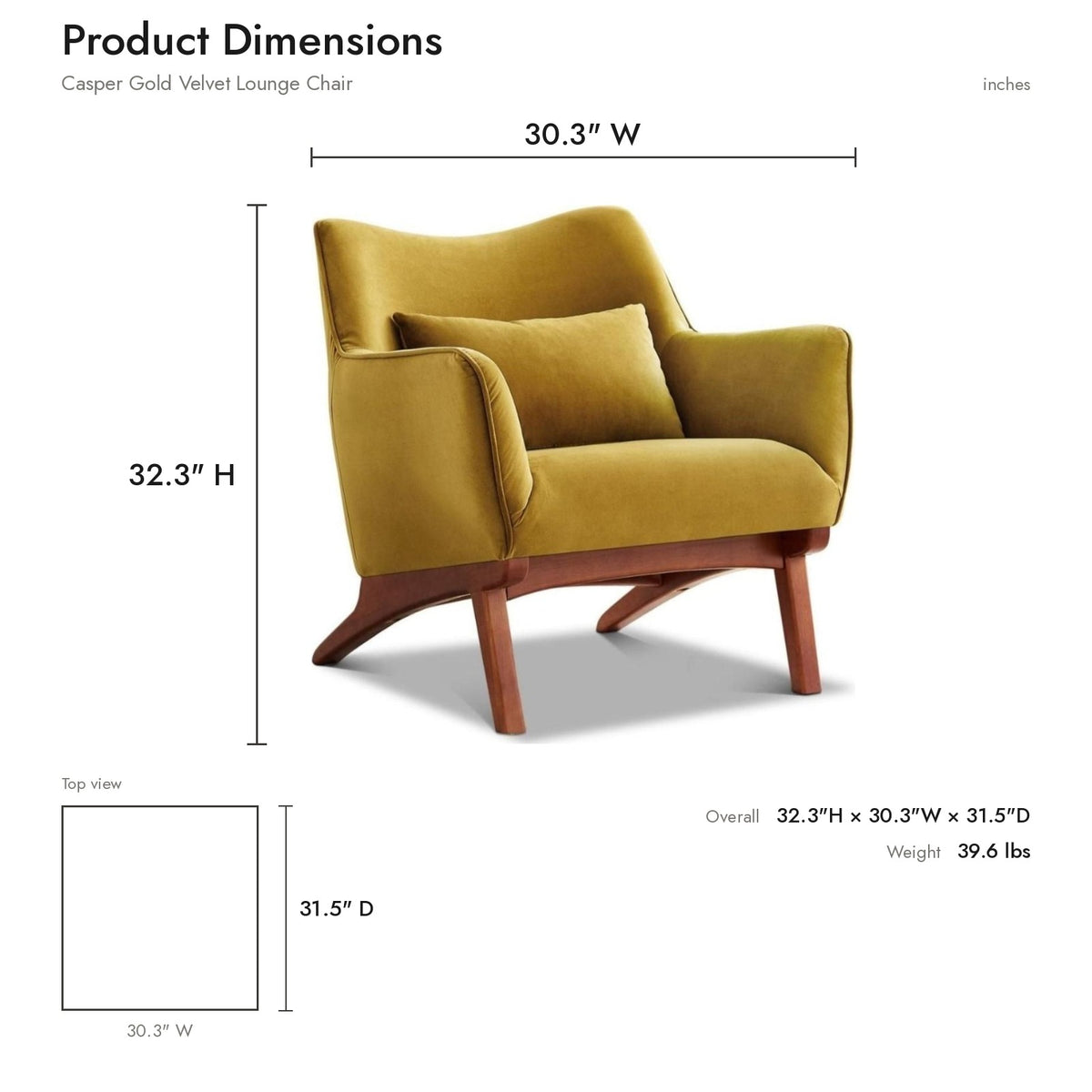 Product dimensions diagram
