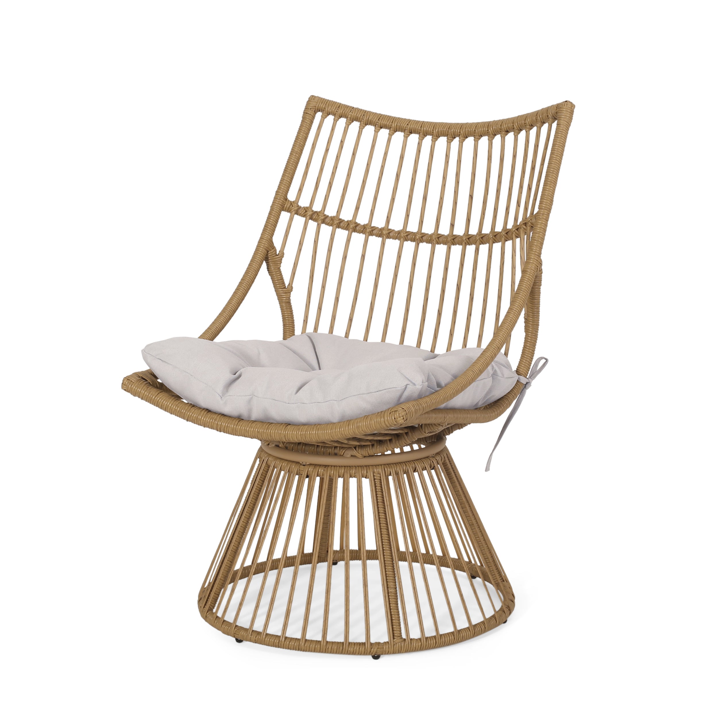 Outdoor Club Chair Rattan Frame - Light Brown
