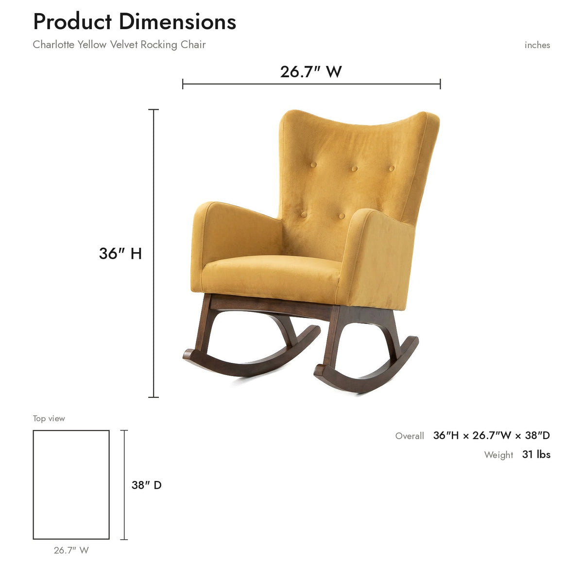 Product dimensions diagram