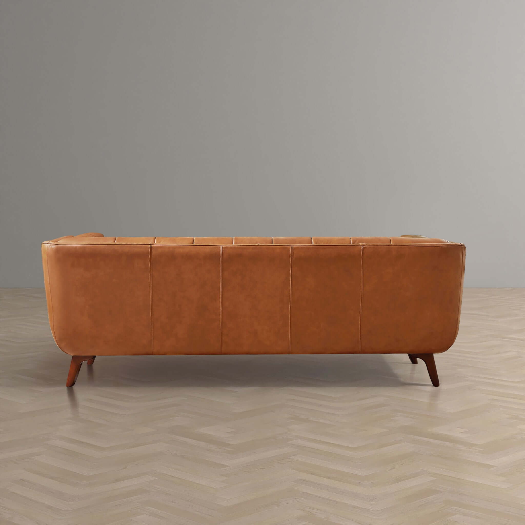 Hancock Cognac Leather Sofa 86"