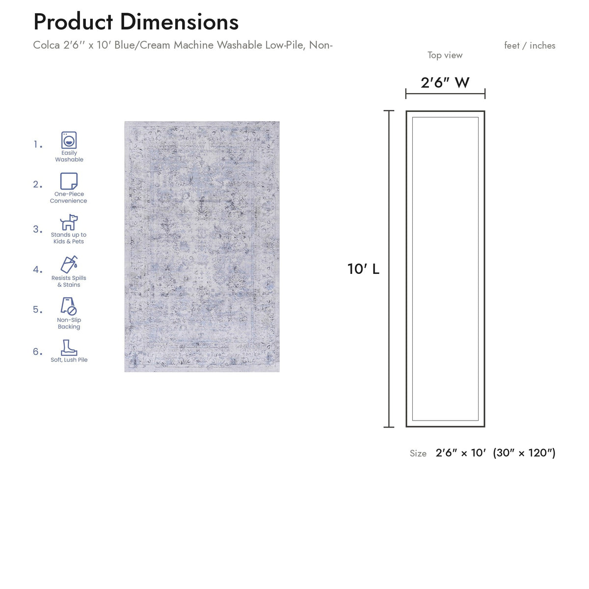 Product dimensions diagram