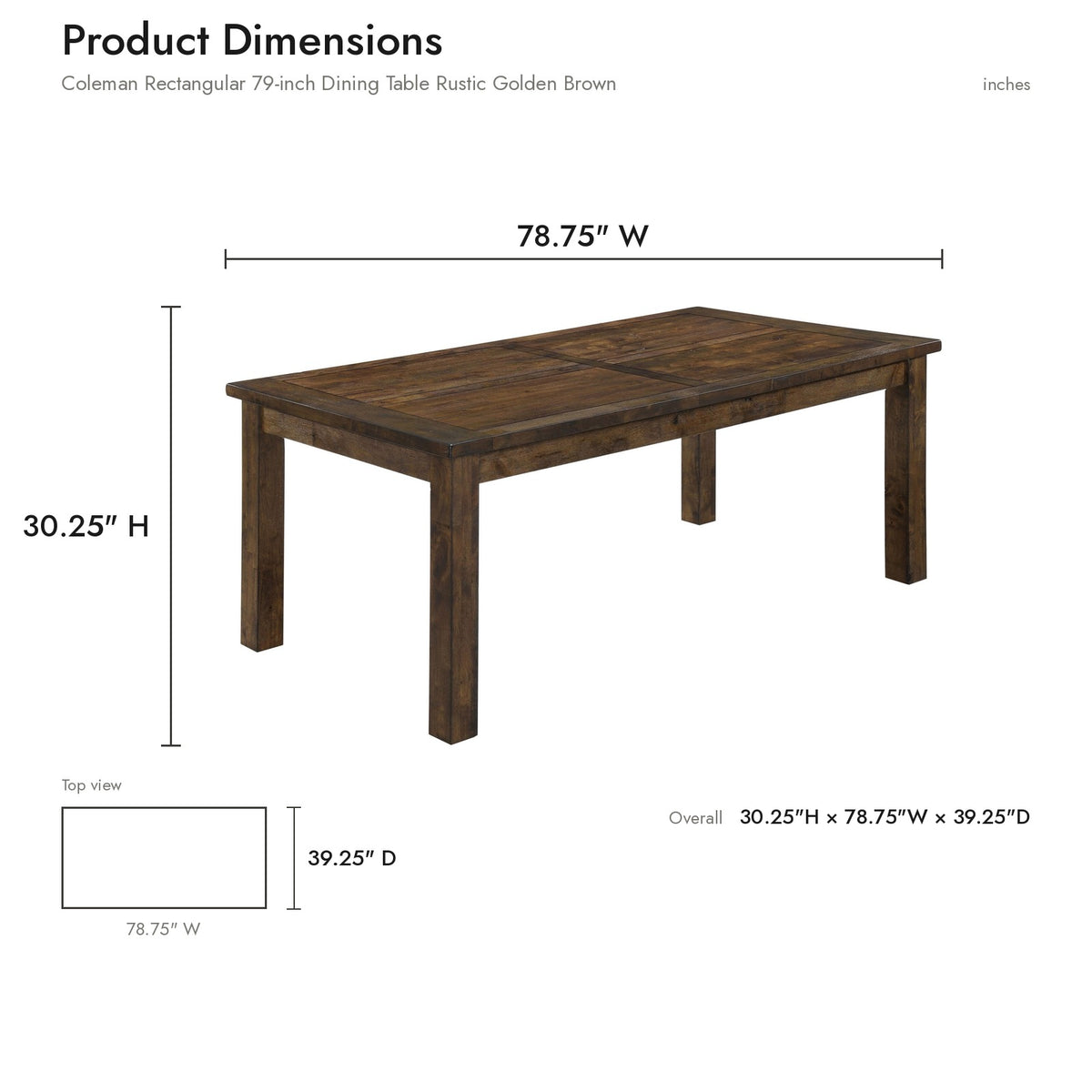 Product dimensions diagram