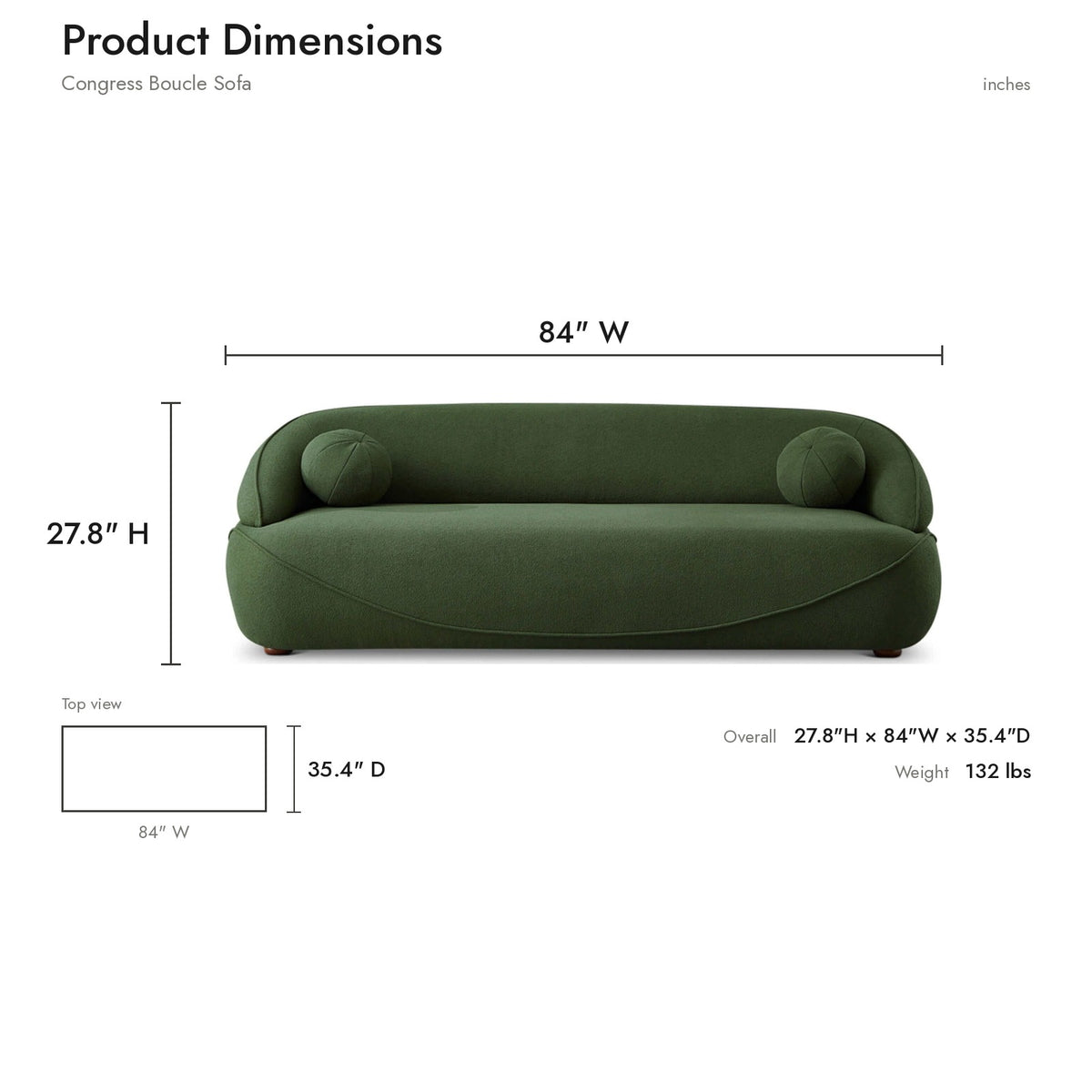Product dimensions diagram