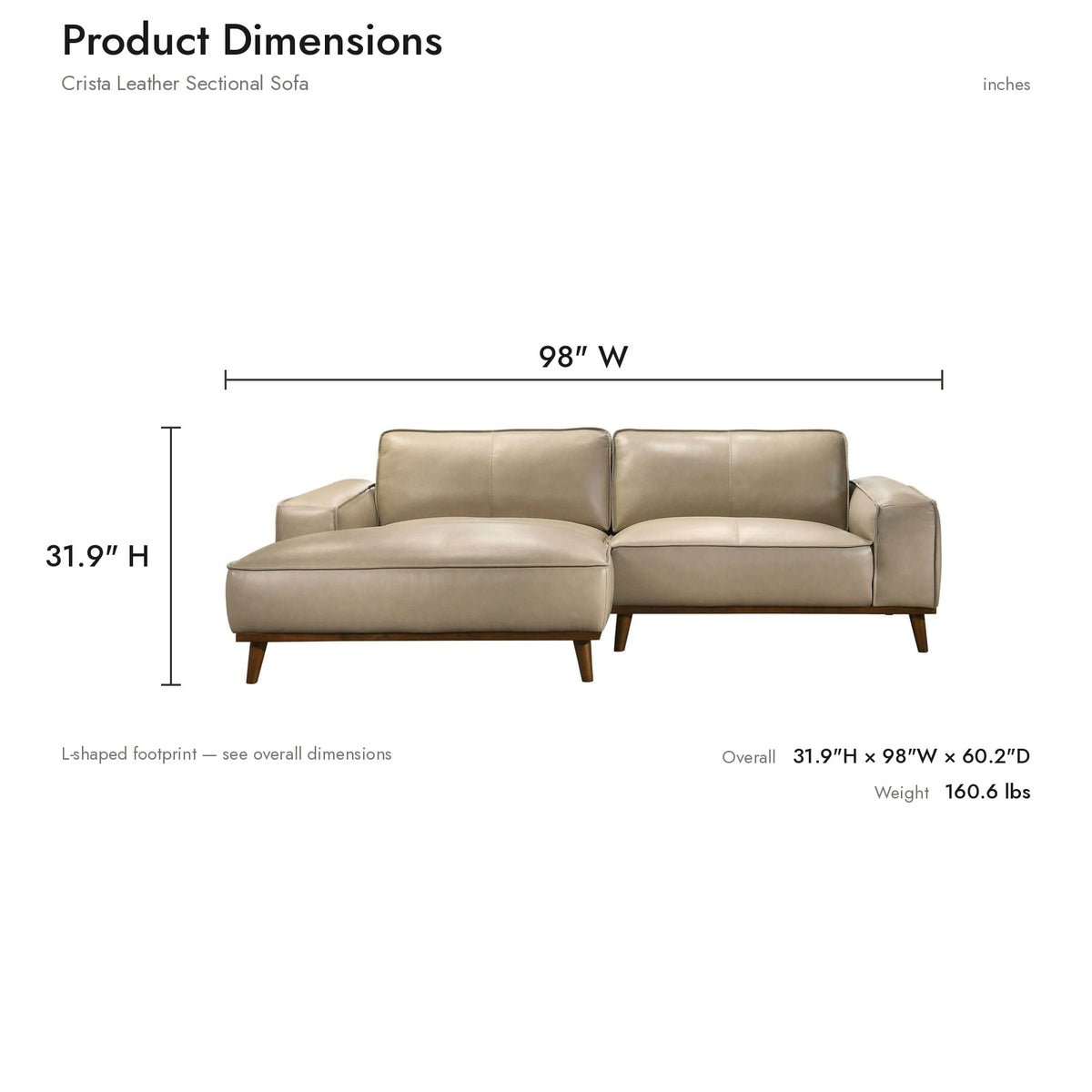 Product dimensions diagram