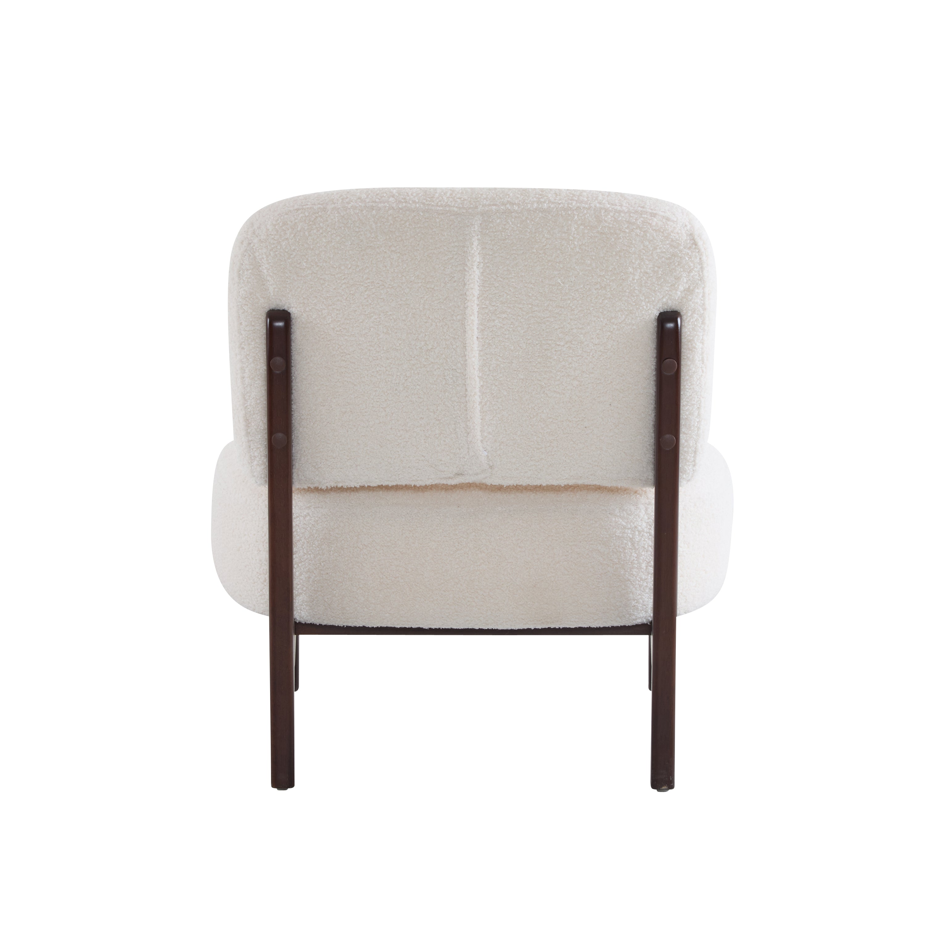 Easton Beige Modern Boucle Lounge Chair with Solid Wood Frame