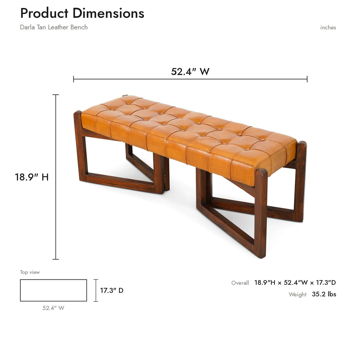 Product dimensions diagram