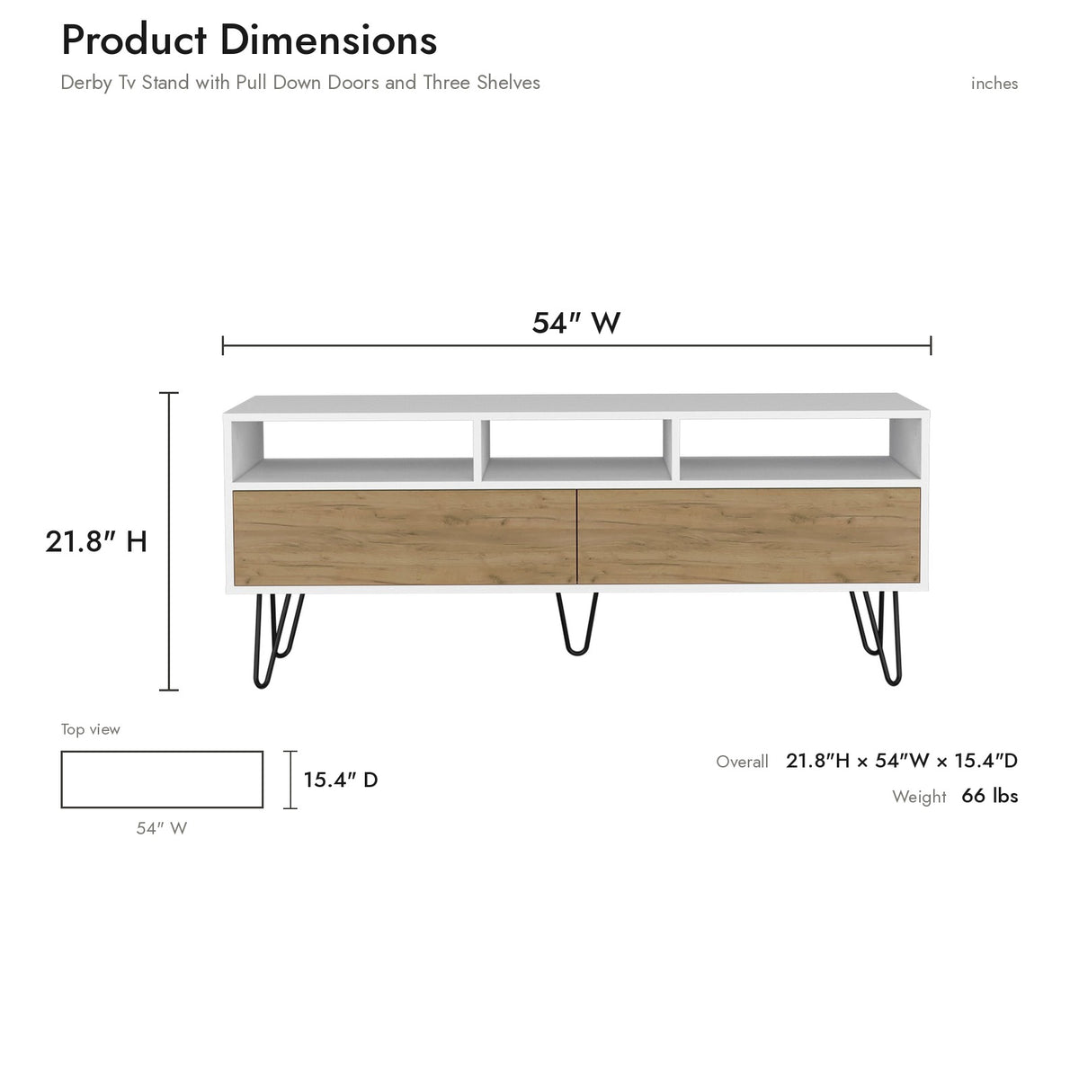 Product dimensions diagram