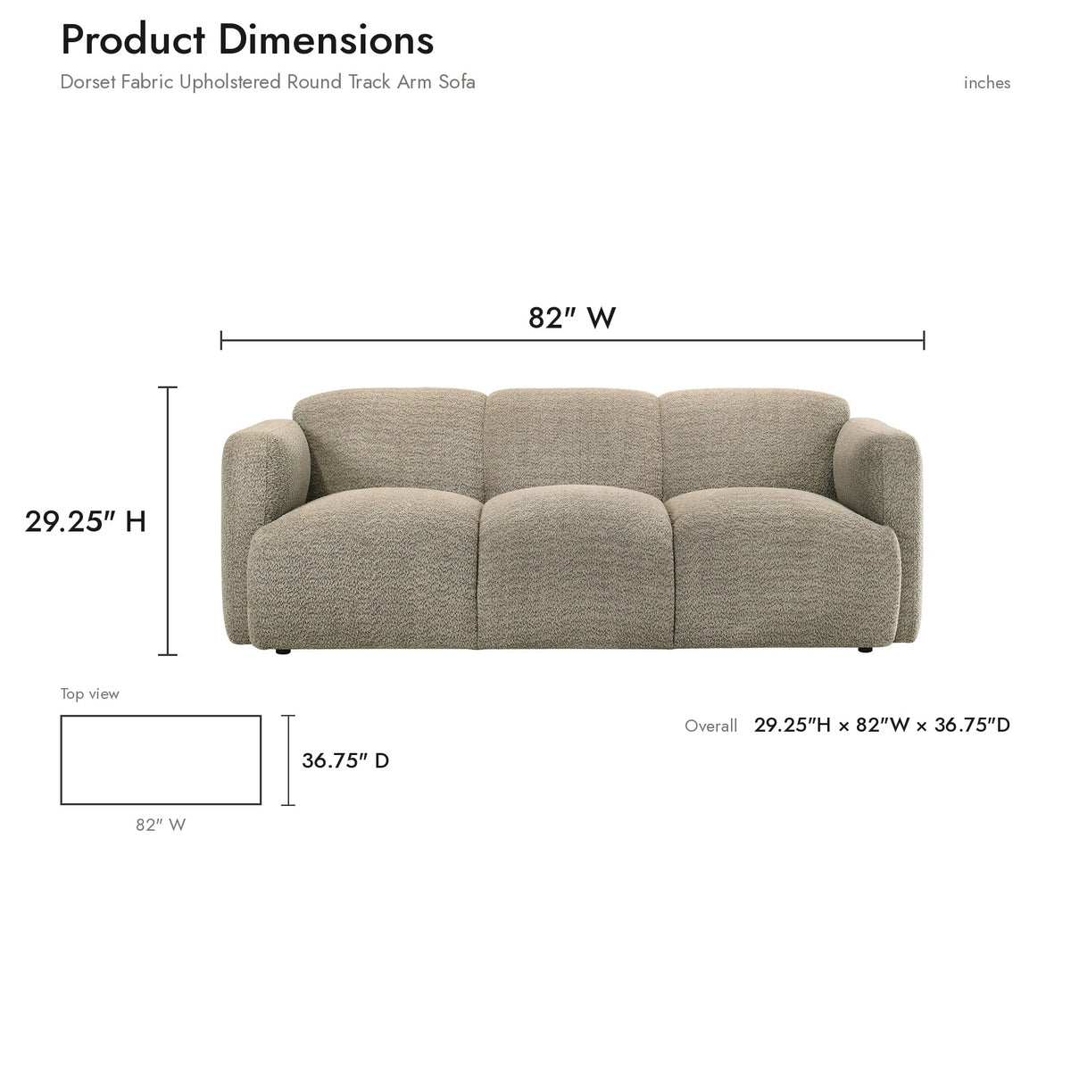 Product dimensions diagram